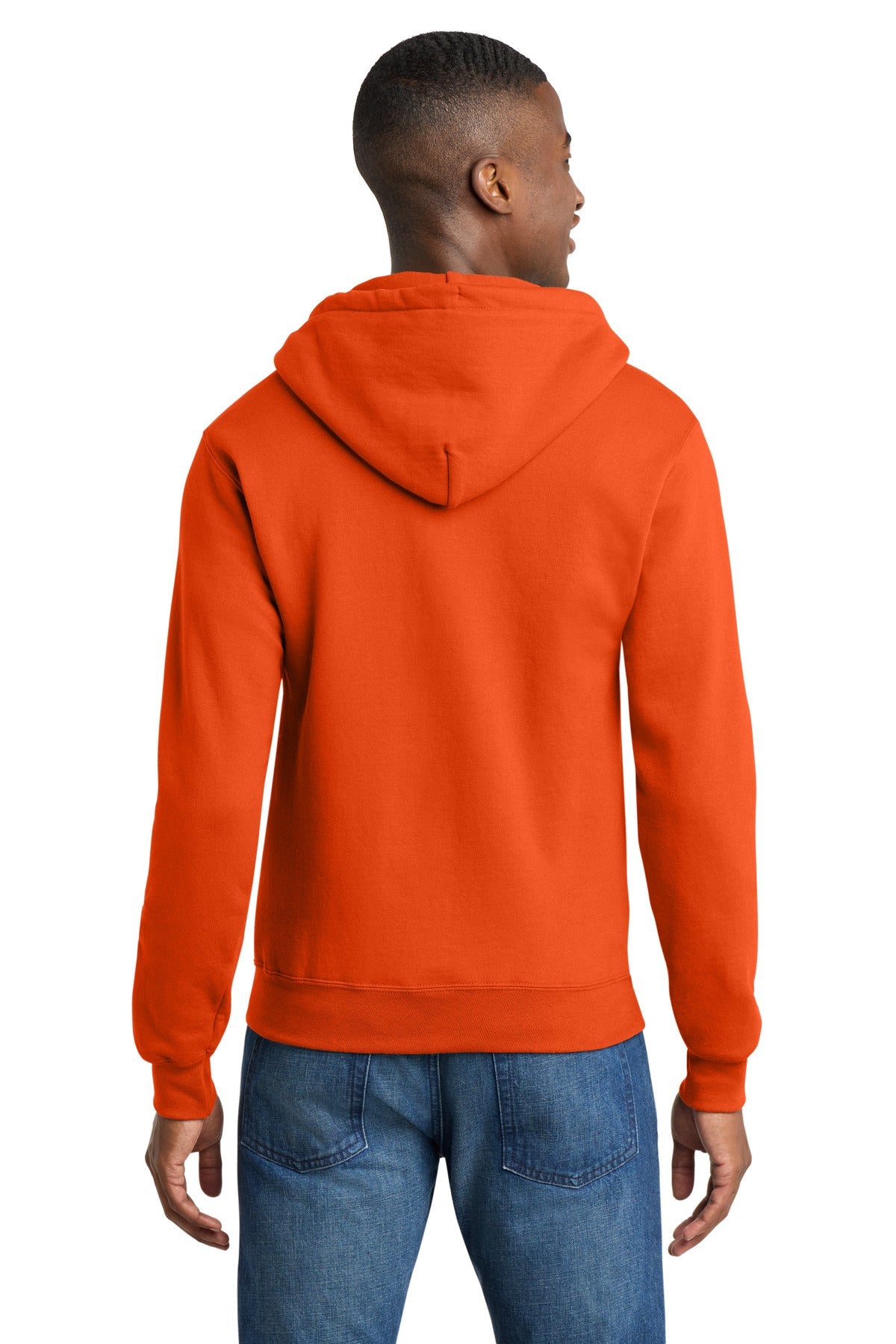 Orange Port & Co Core Fleece Full-Zip Hooded Sweatshirt. PC78ZH