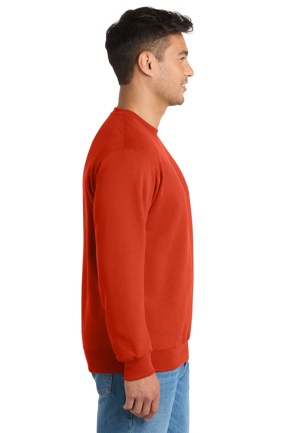 Orange Port & Co Essential Fleece Crewneck Sweatshirt. PC90