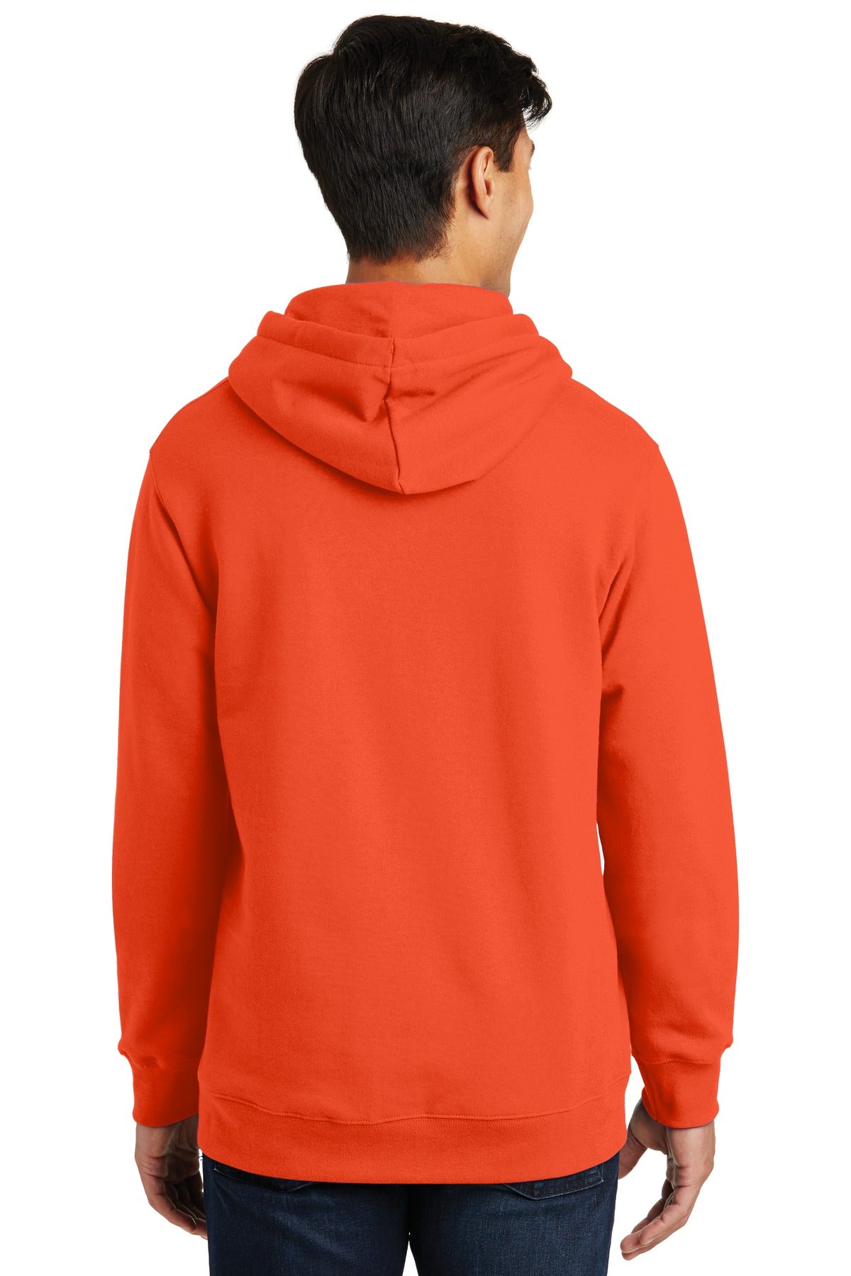 Orange Port & Co Fan Favorite Fleece Pullover Hooded Sweatshirt. PC850H