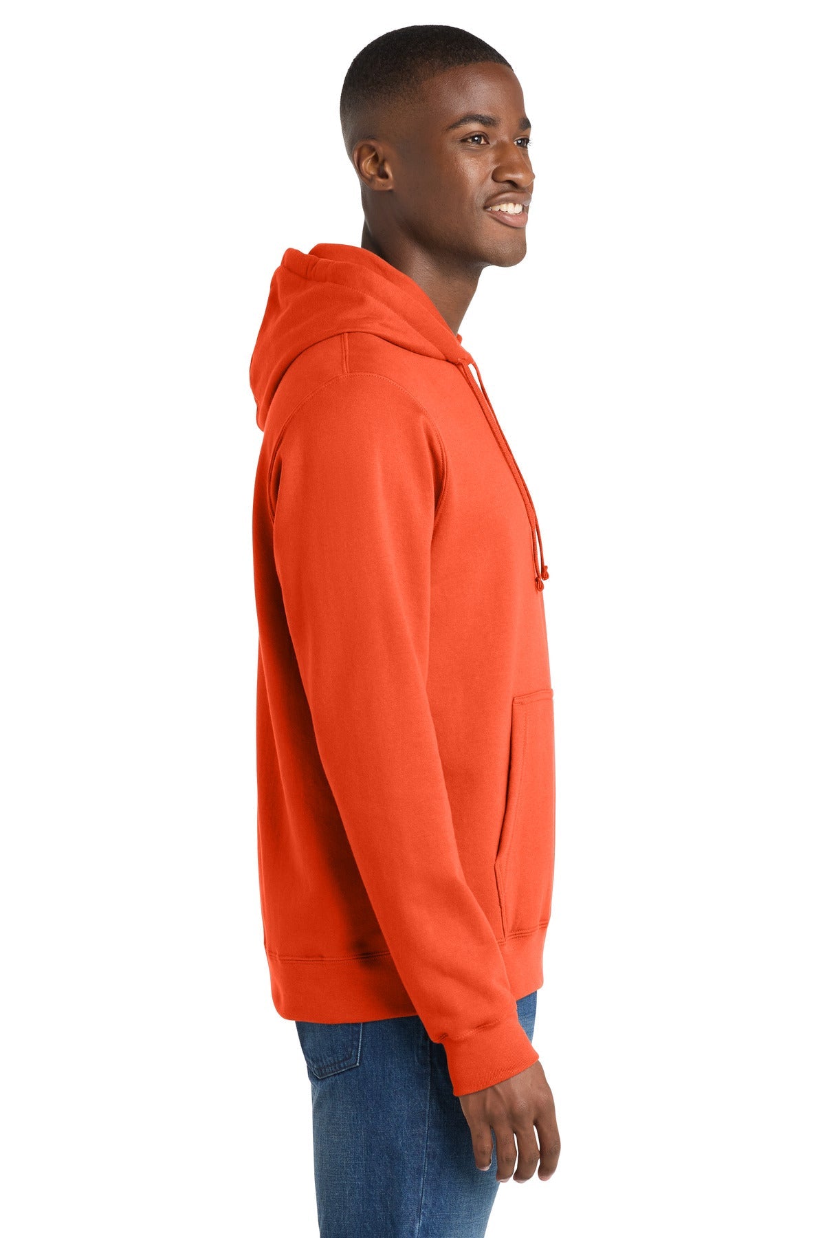 Orange Port & Co Fan Favorite Fleece Pullover Hooded Sweatshirt. PC850H