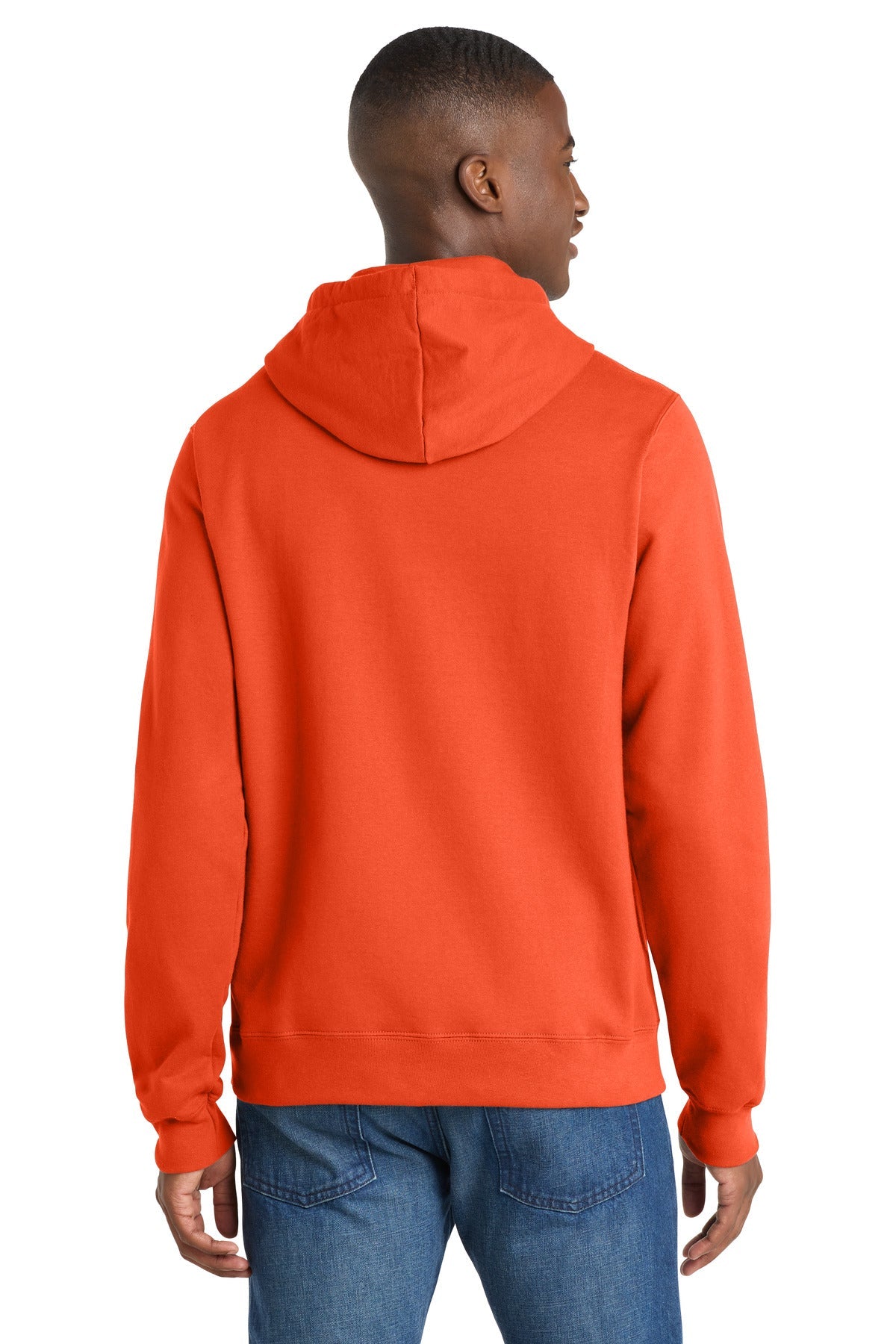 Orange Port & Co Fan Favorite Fleece Pullover Hooded Sweatshirt. PC850H
