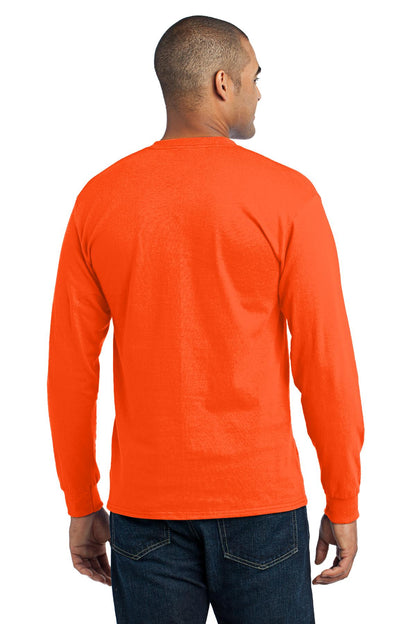 Orange Port & Co Long Sleeve Core Blend Tee. PC55LS