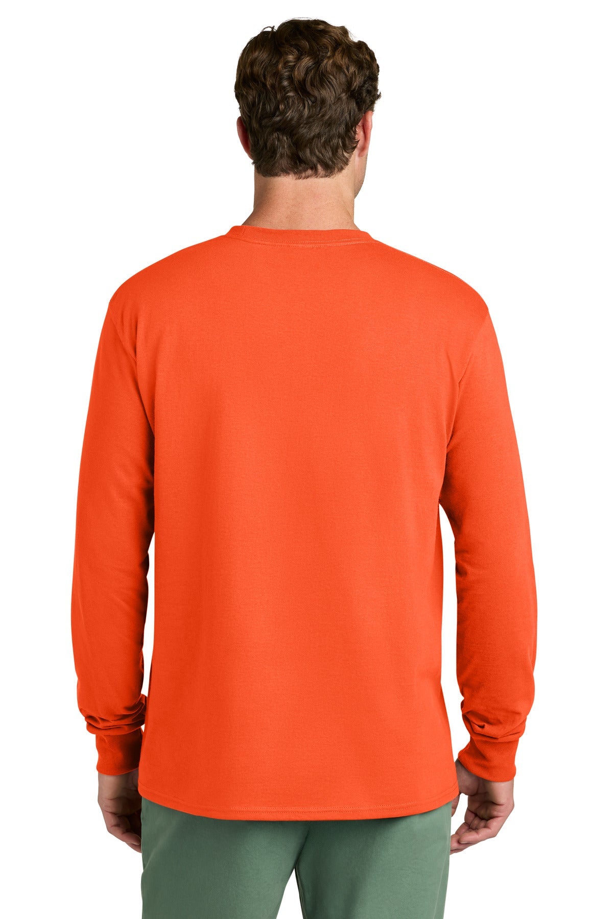 Orange Port & Co Long Sleeve Core Cotton Tee. PC54LS