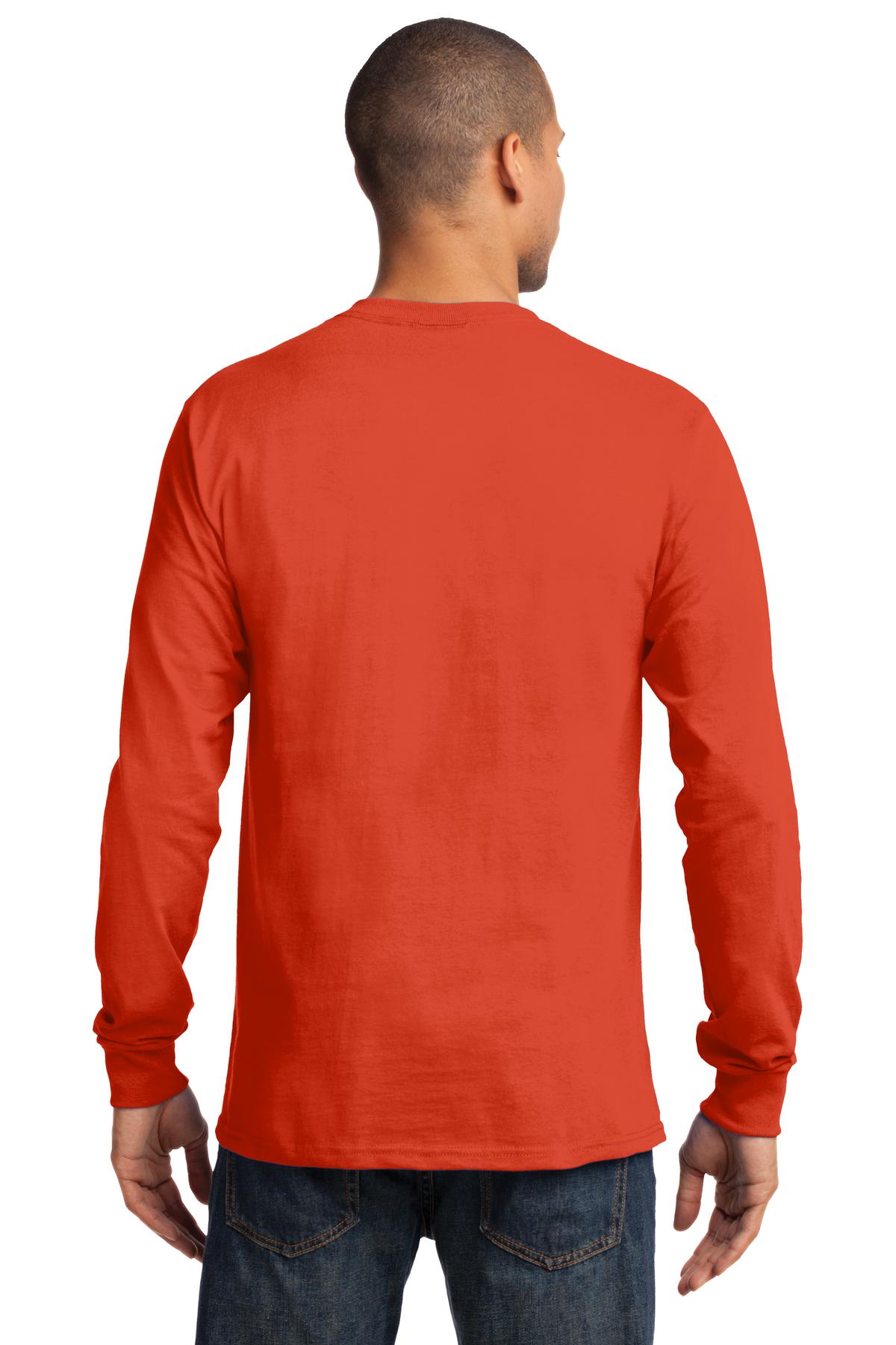 Orange Port & Co Long Sleeve Essential Tee. PC61LS