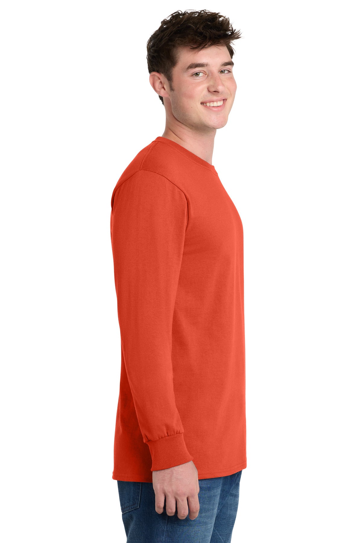 Orange Port & Co Long Sleeve Essential Tee. PC61LS