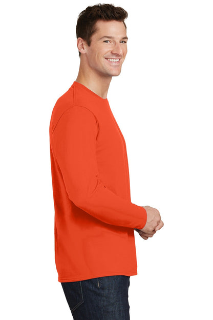 Orange Port & Co Long Sleeve Fan Favorite Tee. PC450LS