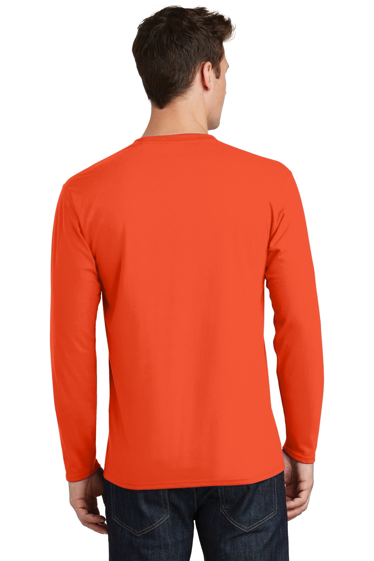 Orange Port & Co Long Sleeve Fan Favorite Tee. PC450LS