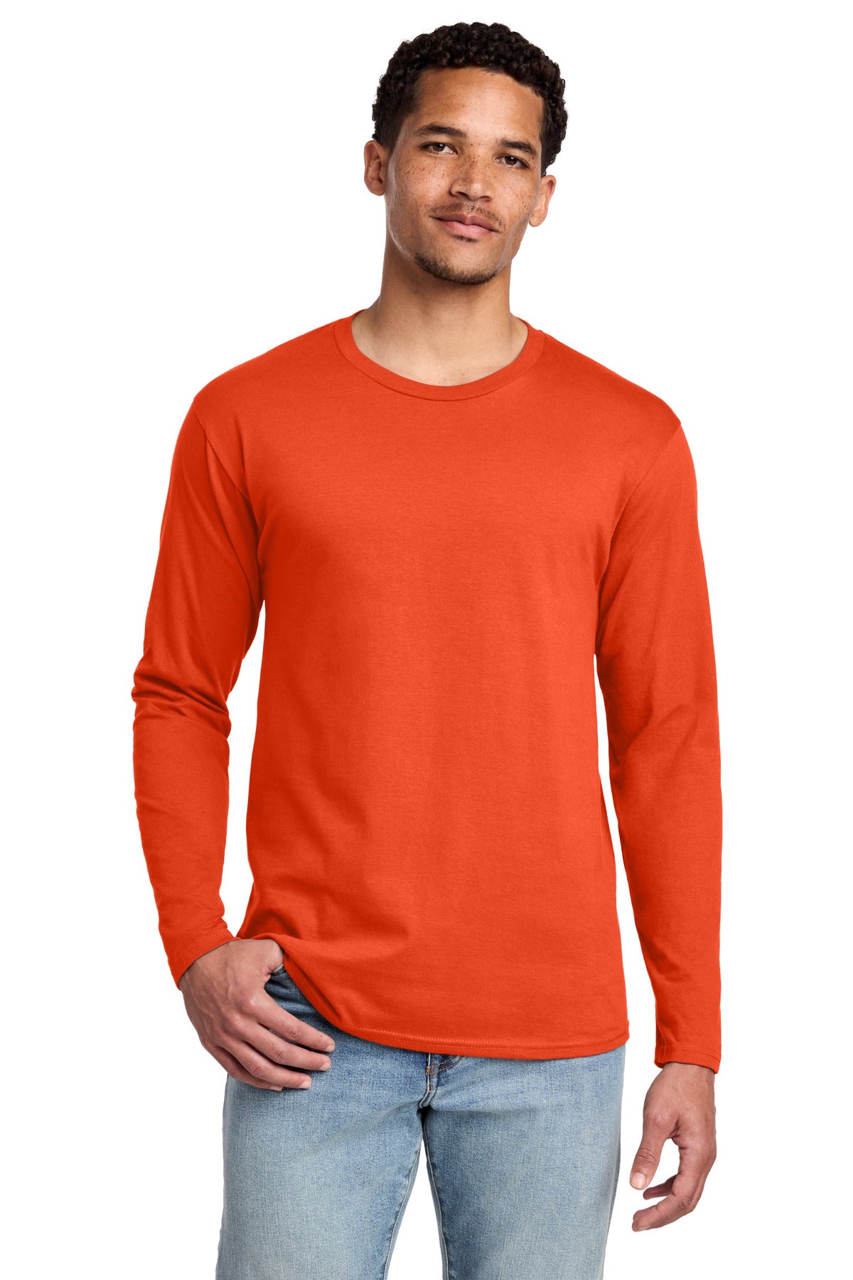 Orange Port & Co Long Sleeve Fan Favorite Tee. PC450LS