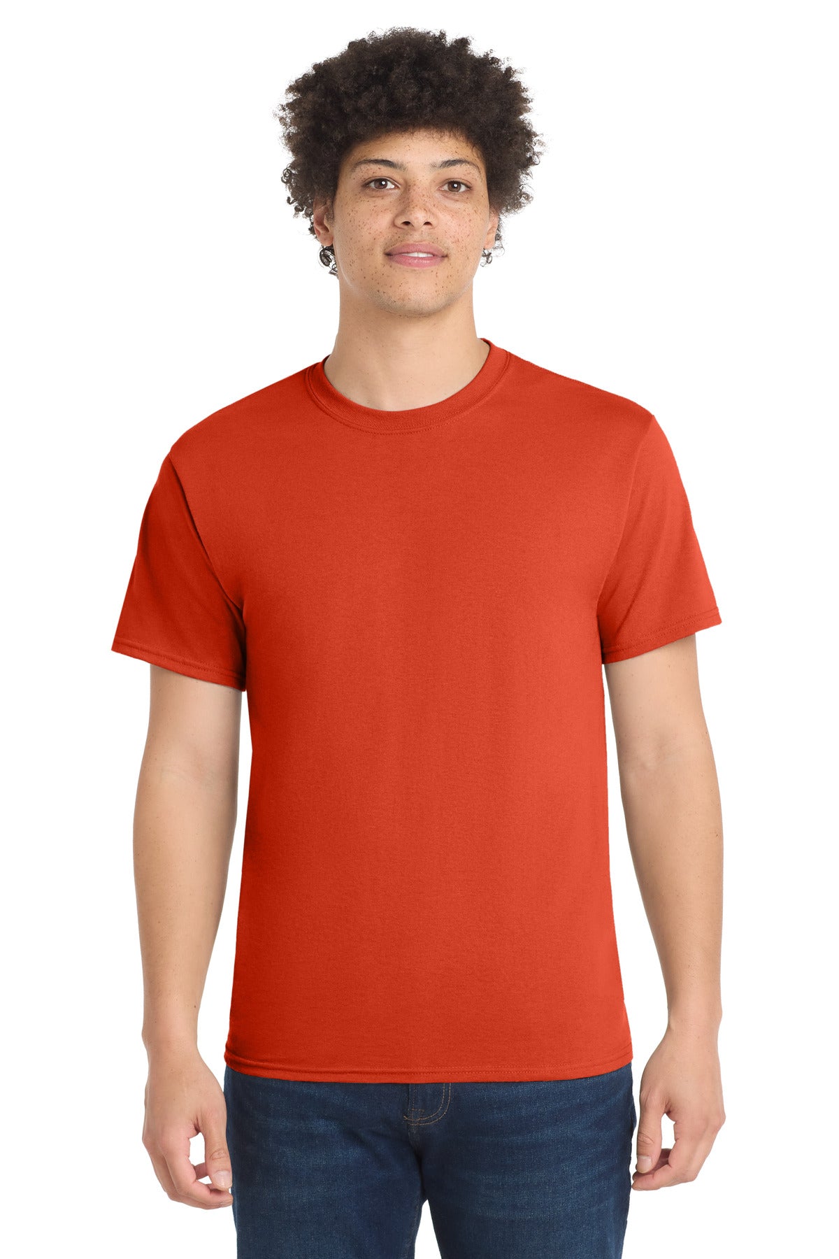 Orange Port & Co Tall Core Blend Tee. PC55T