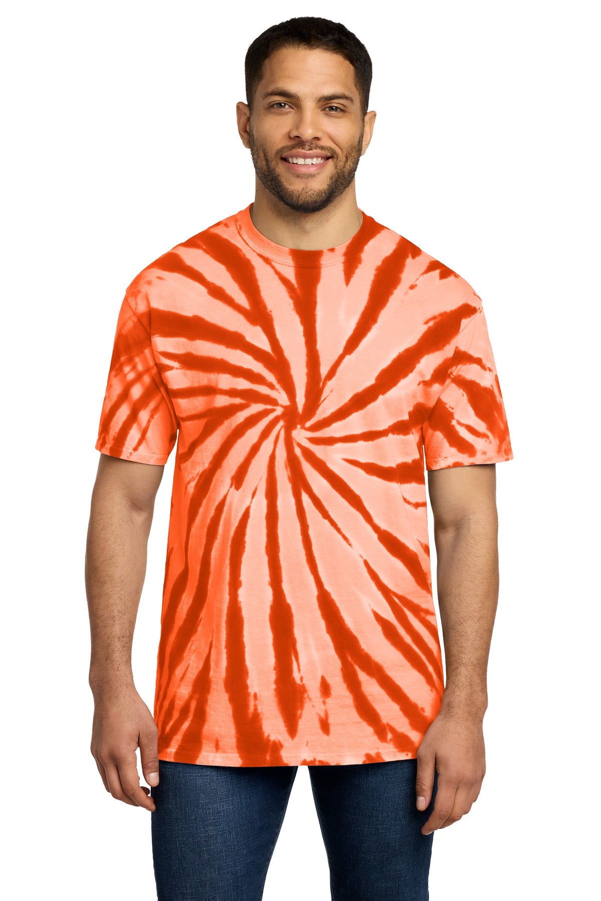 Orange Port & Co Tie-Dye Tee. PC147