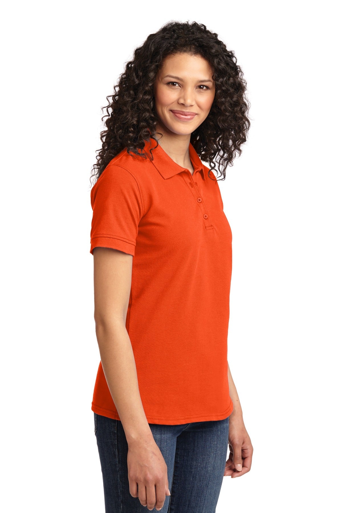 Orange Port & Co Women's Core Blend Pique Polo. LKP155