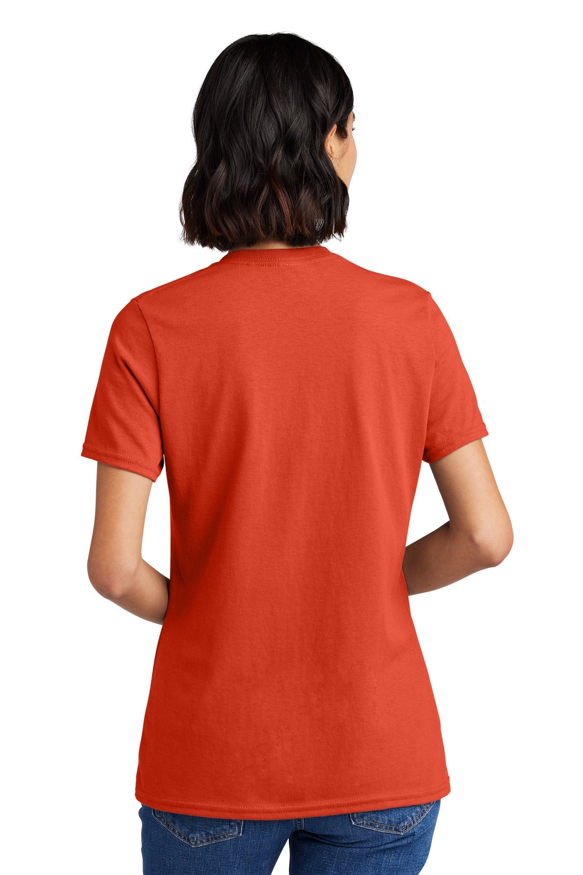 Orange Port & Co Women's Core Cotton V-Neck Tee. LPC54V