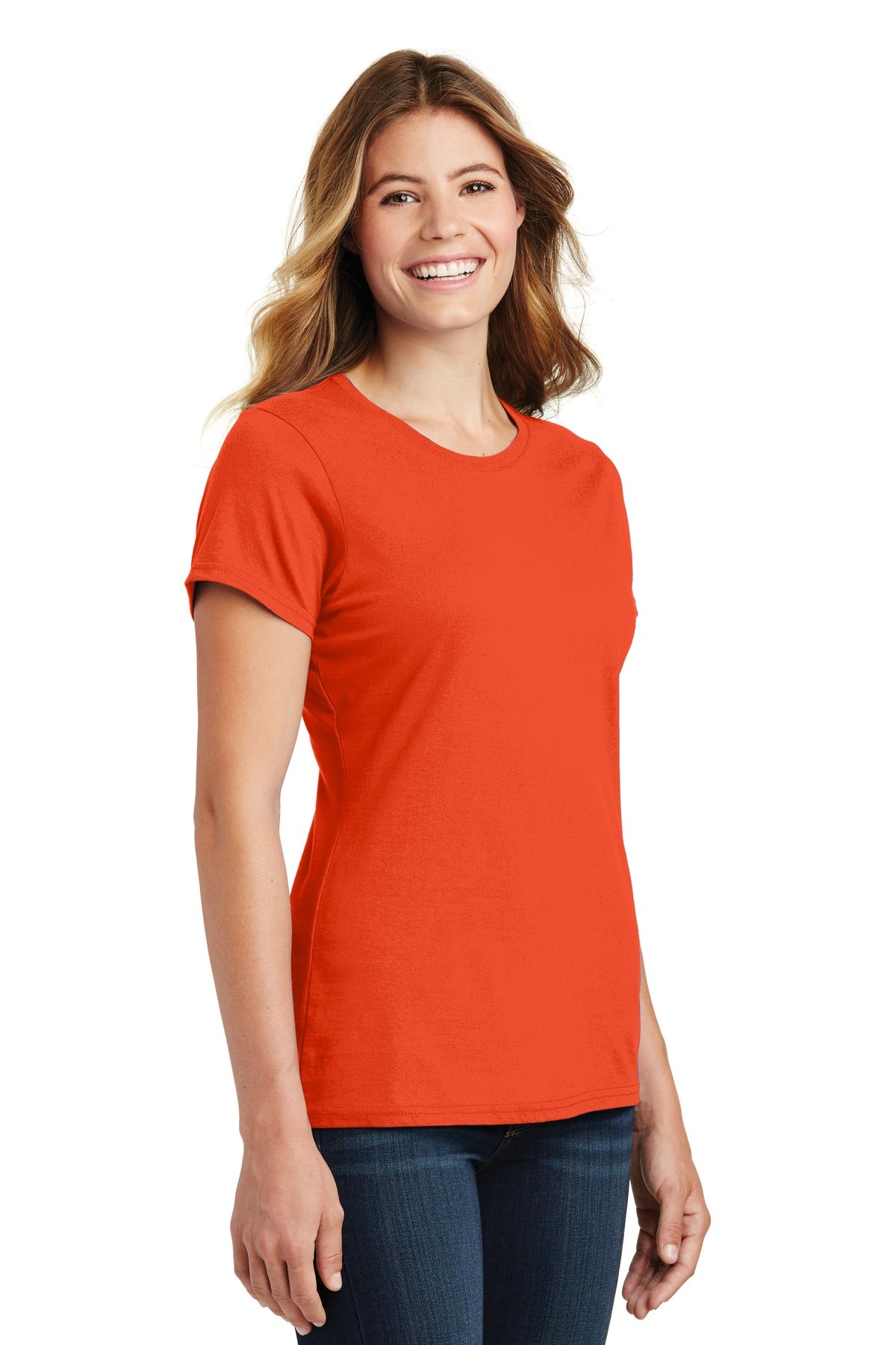 Orange Port & Co Women's Fan Favorite Tee. LPC450