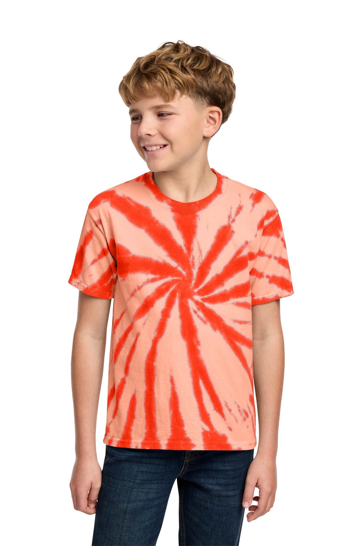 Orange Port & Co Youth Tie-Dye Tee. PC147Y