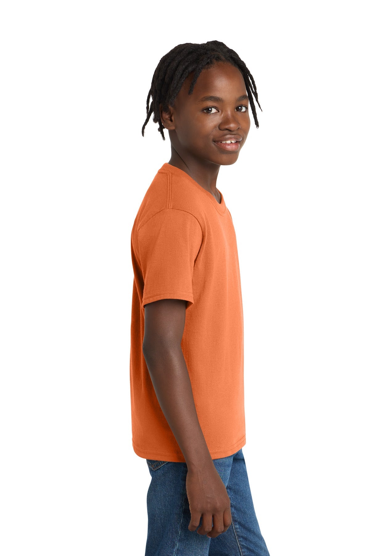 Orange Shrbt Port & Co Youth Essential Tee. PC61Y