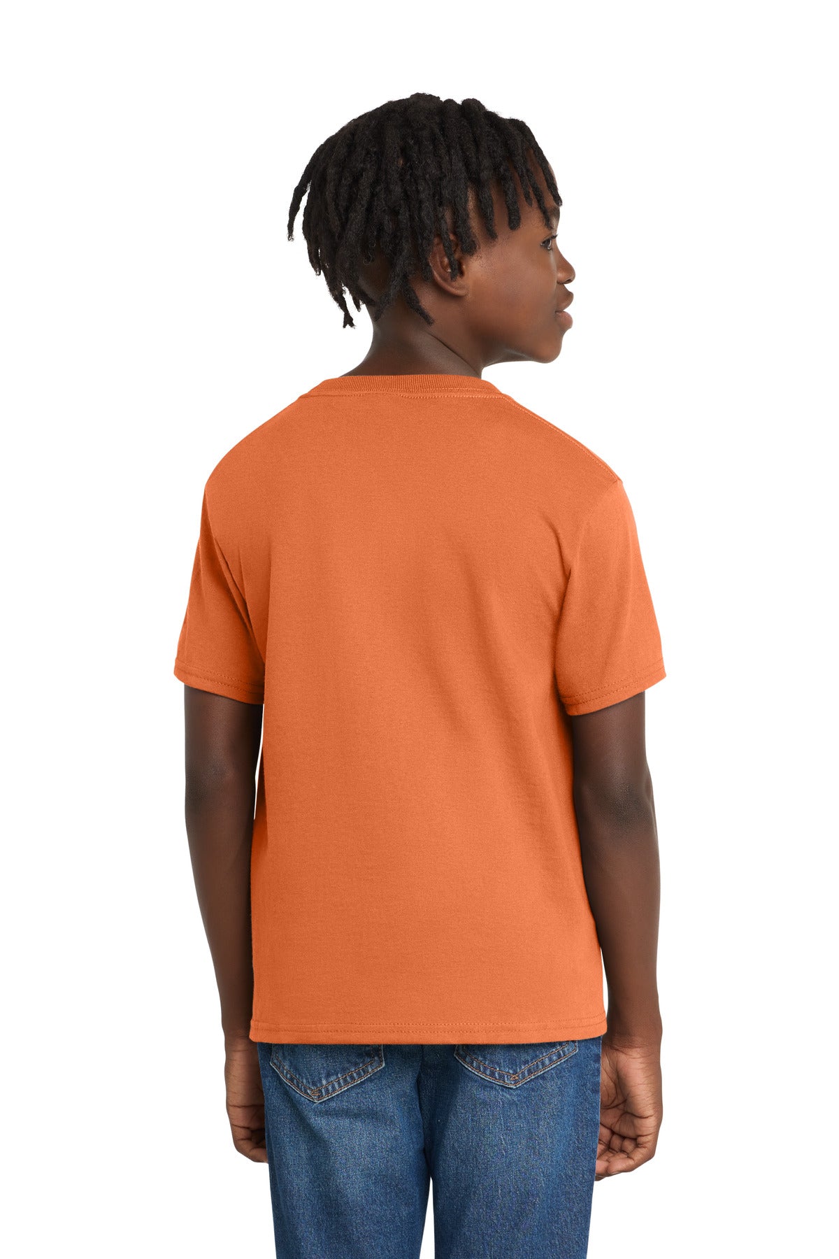 Orange Shrbt Port & Co Youth Essential Tee. PC61Y