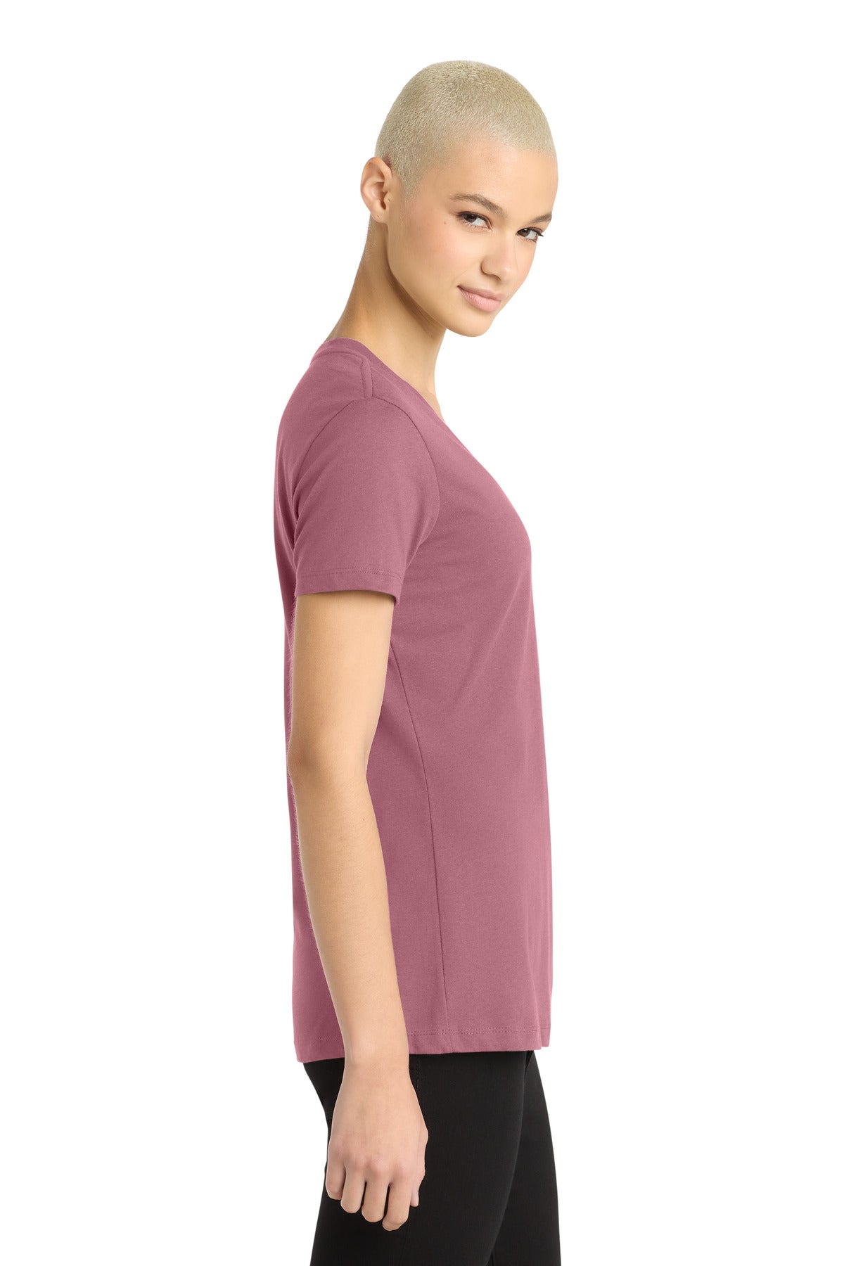 OrchidHaze District - Women's Perfect Weight V-Neck Tee. DM1170L