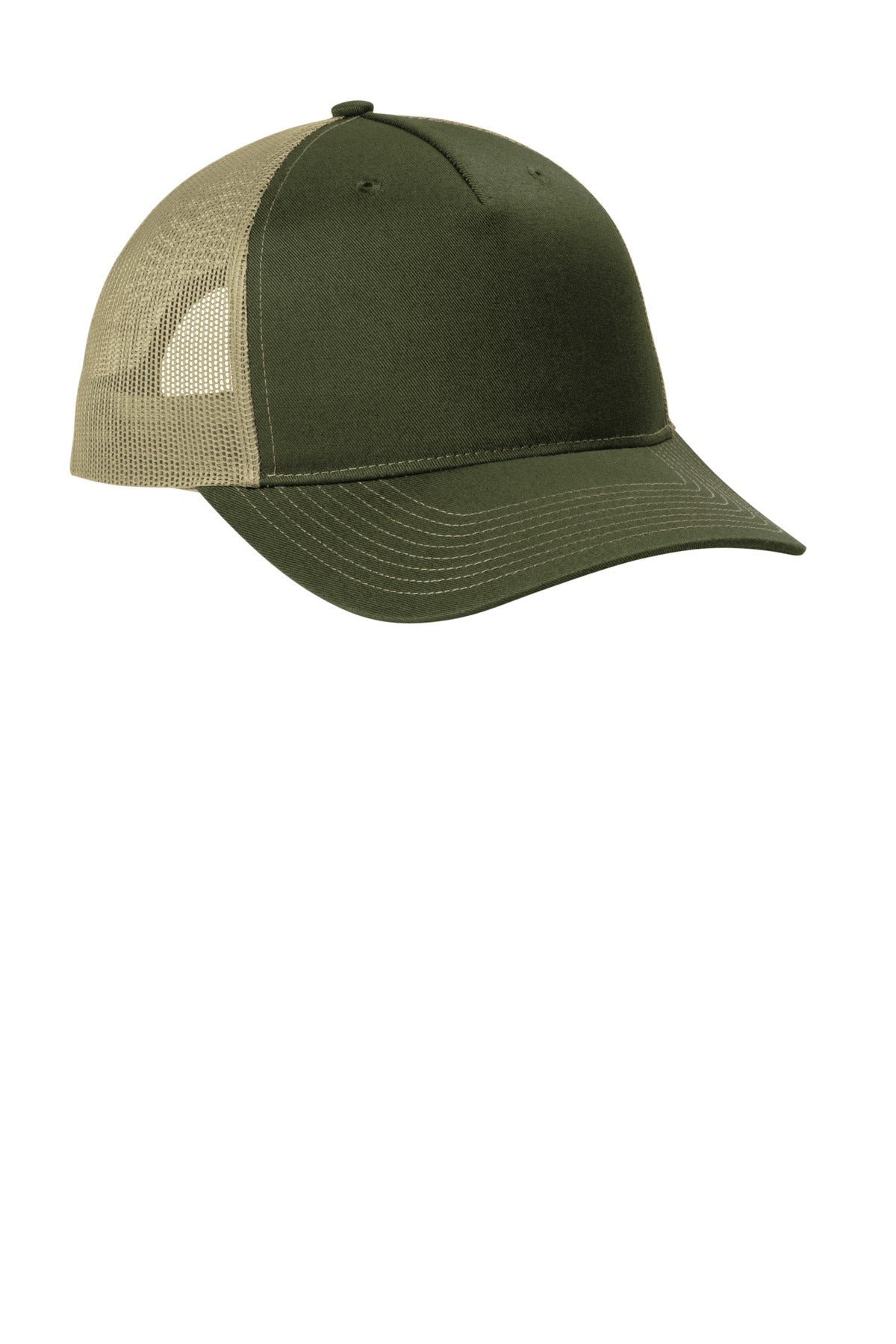 OvDrbGn/Tn Port Authority Snapback Five-Panel Trucker Cap C405
