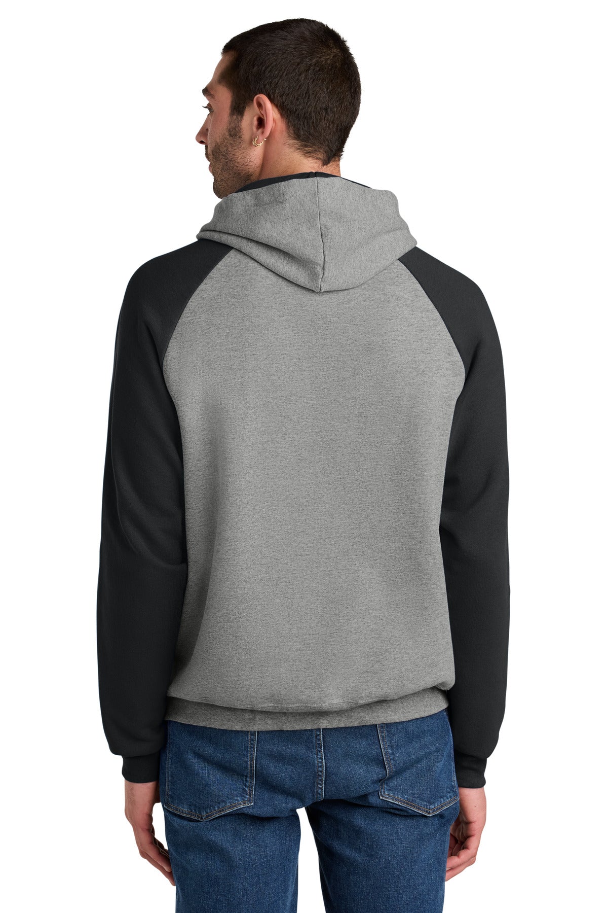 Ox/Black Jerzees Unisex NuBlend Colorblock Raglan Hoodie Sweatshirt 96C