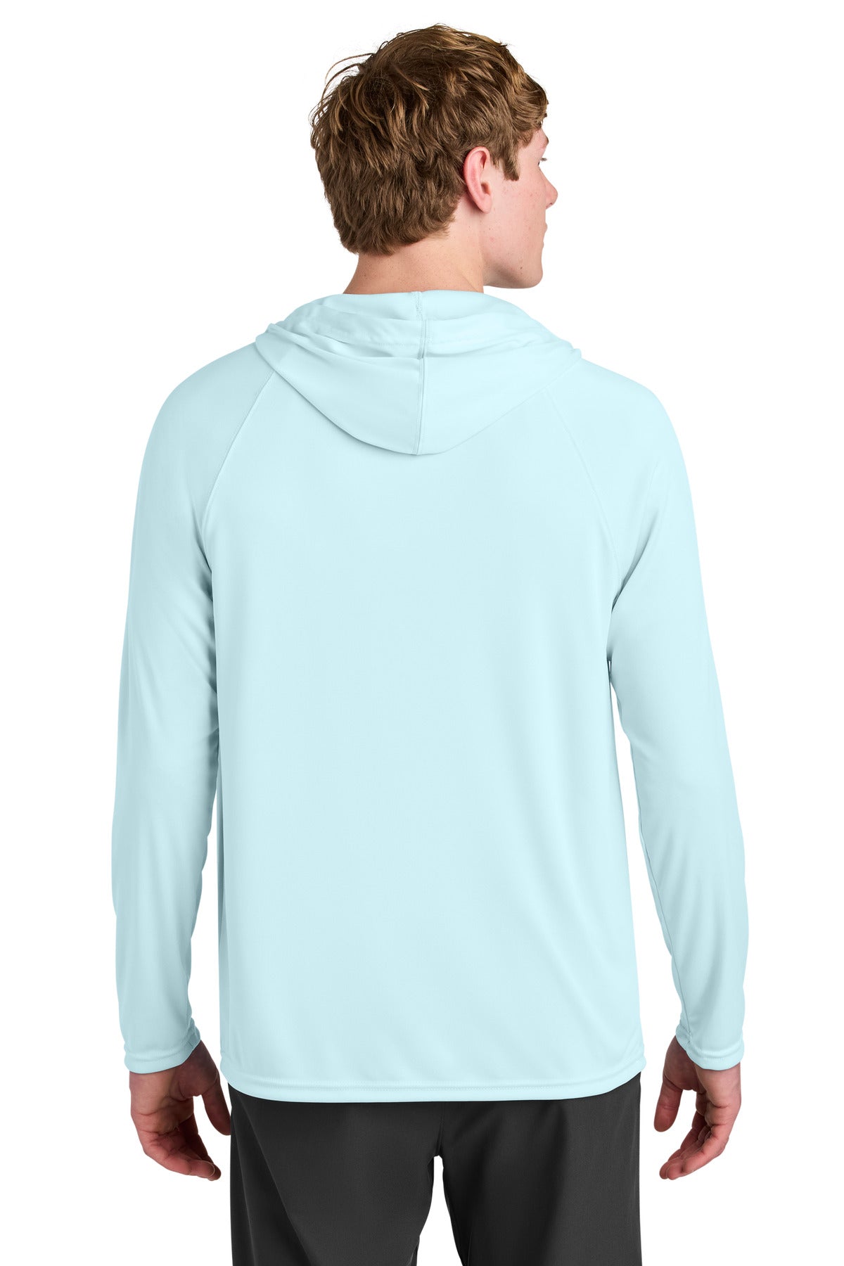 PastelBlue A4 Cooling Performance Long Sleeve Hooded Tee A4N3409