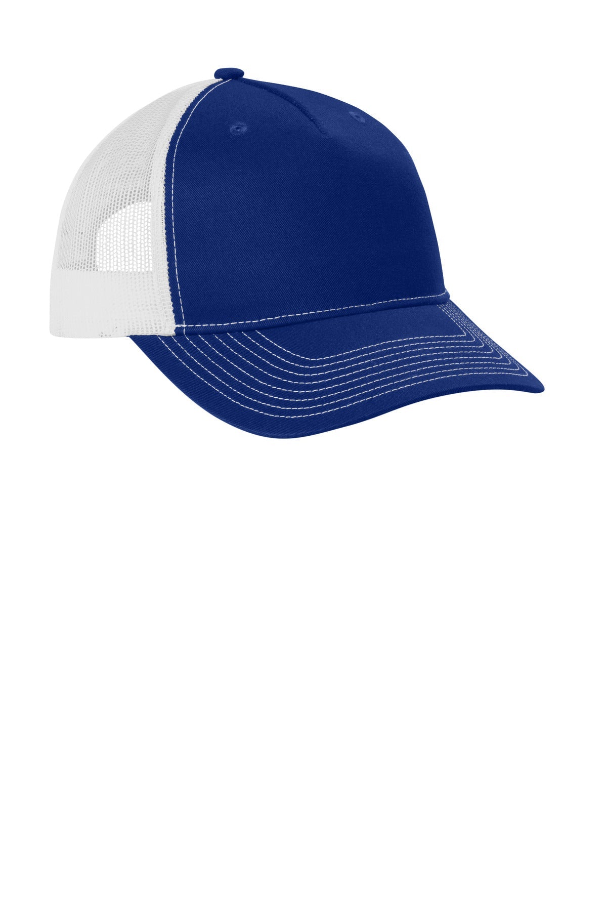 PatBl/Wht Port Authority Snapback Five-Panel Trucker Cap C405