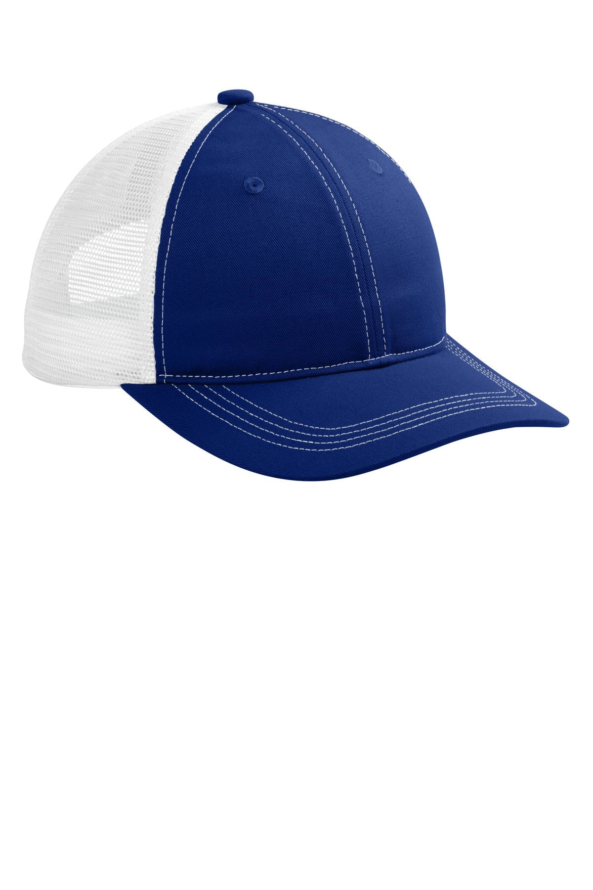 PatBl/Wht Port Authority Unstructured Snapback Trucker Cap C409