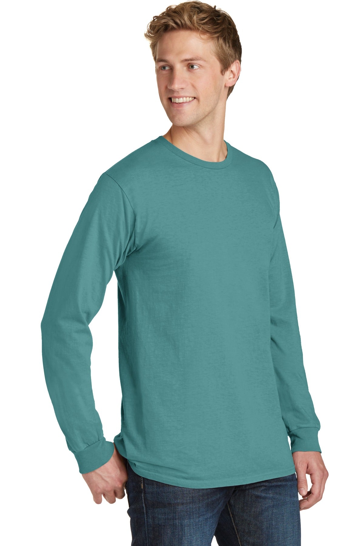 Peacock Port & Co Beach Wash Garment-Dyed Long Sleeve Tee PC099LS