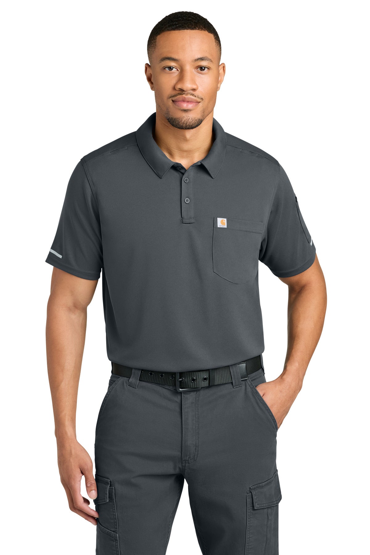 Pewter Carhartt FLD & RSCU Polo CTC16119