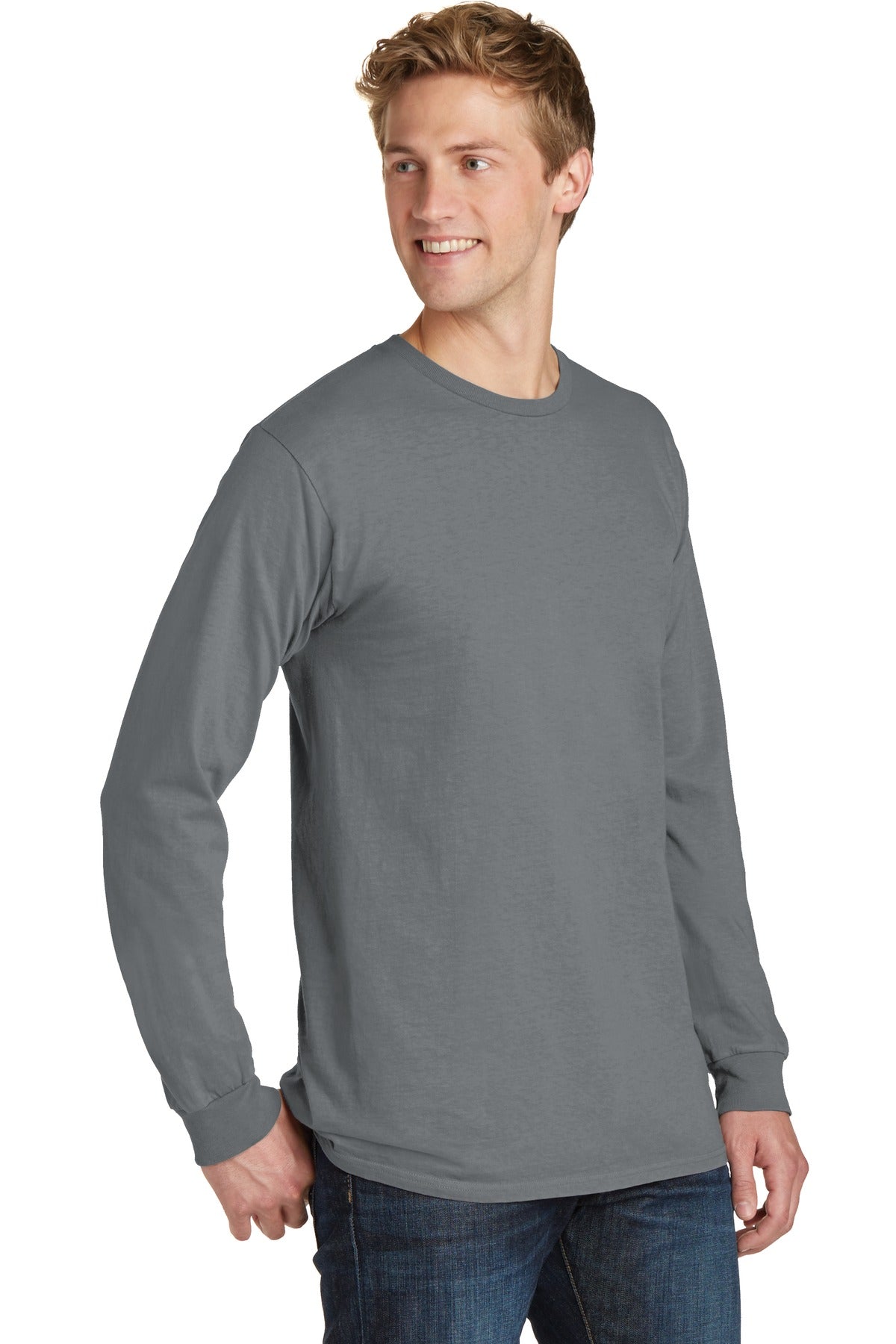 Pewter Port & Co Beach Wash Garment-Dyed Long Sleeve Tee PC099LS