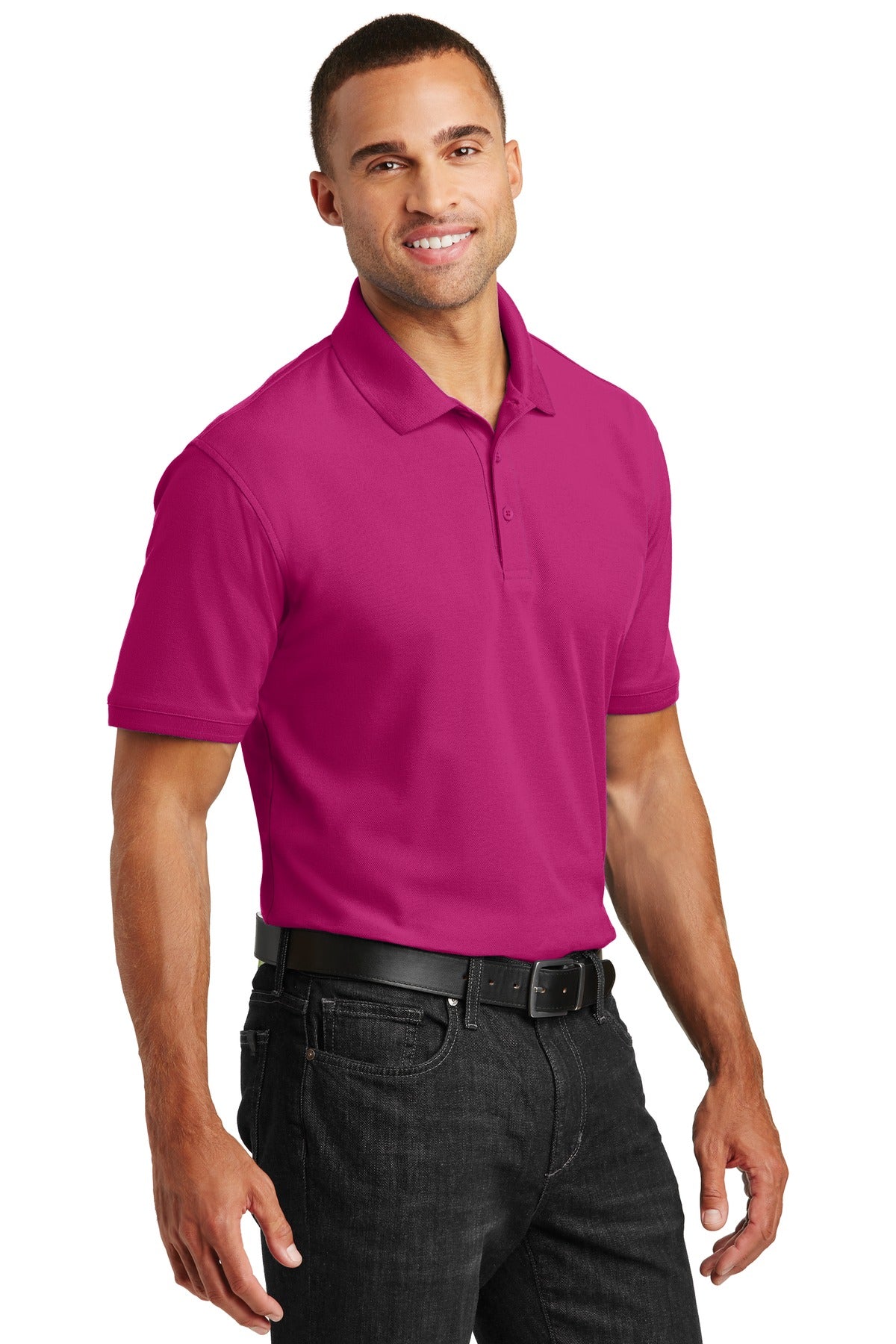 Pink Azalea Port Authority Core Classic Pique Polo. K100