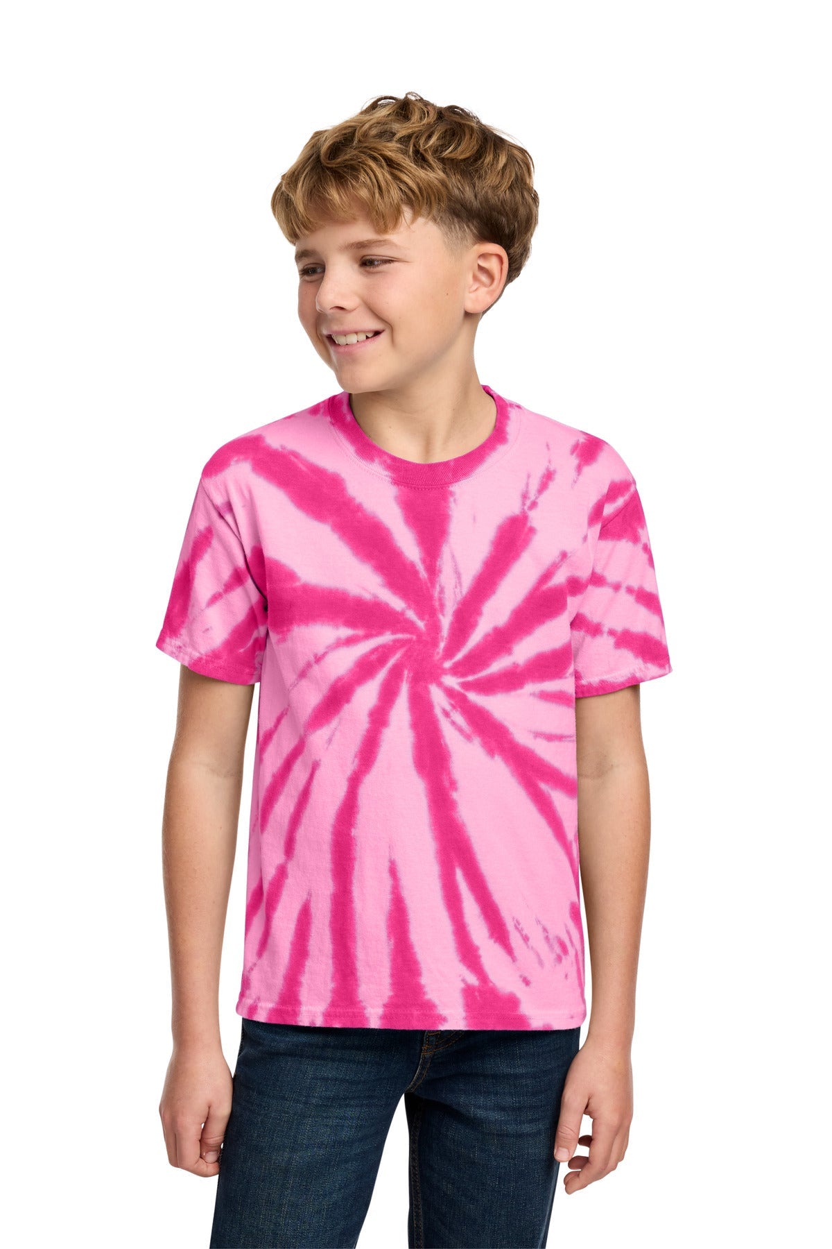 Pink Port & Co Youth Tie-Dye Tee. PC147Y