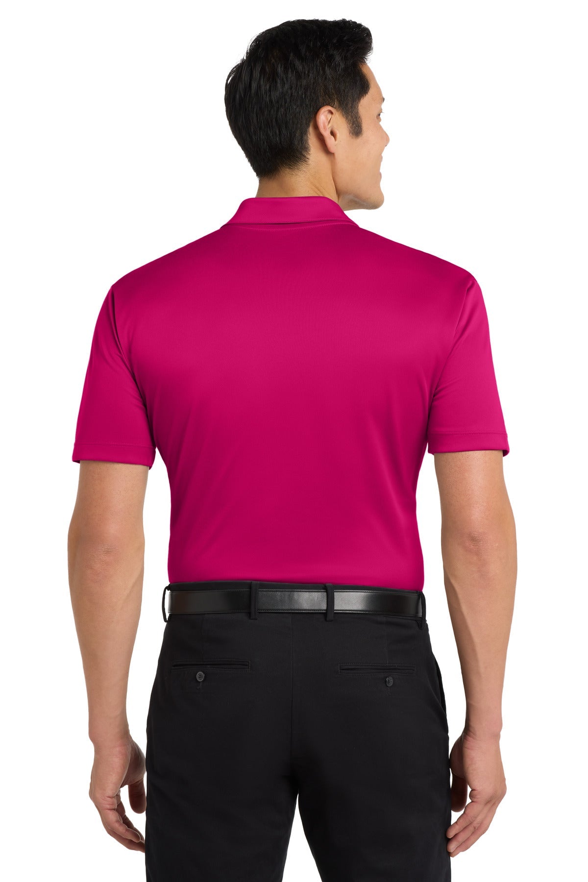 Pink Raspberry Port Authority Silk Touch Performance Polo. K540