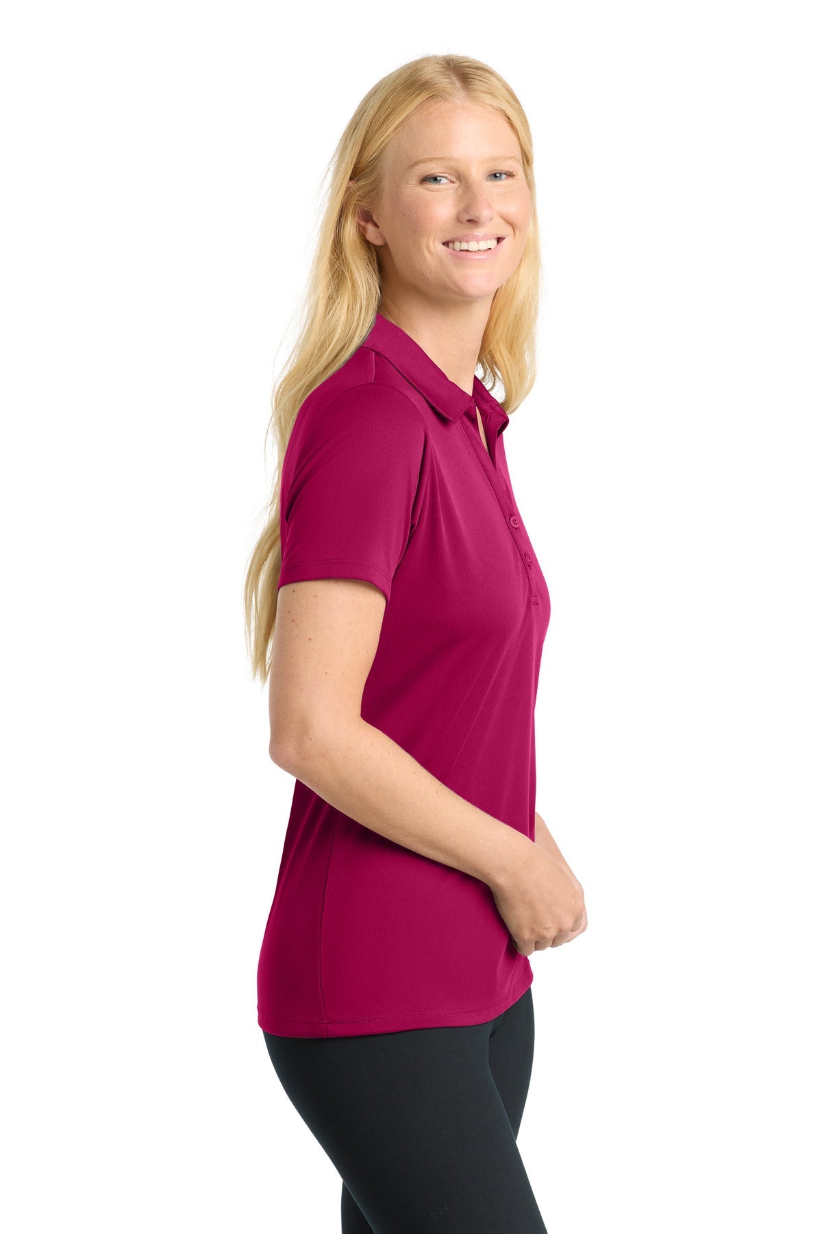 Pink Raspberry Sport-Tek Women's PosiCharge Competitor Polo. LST550