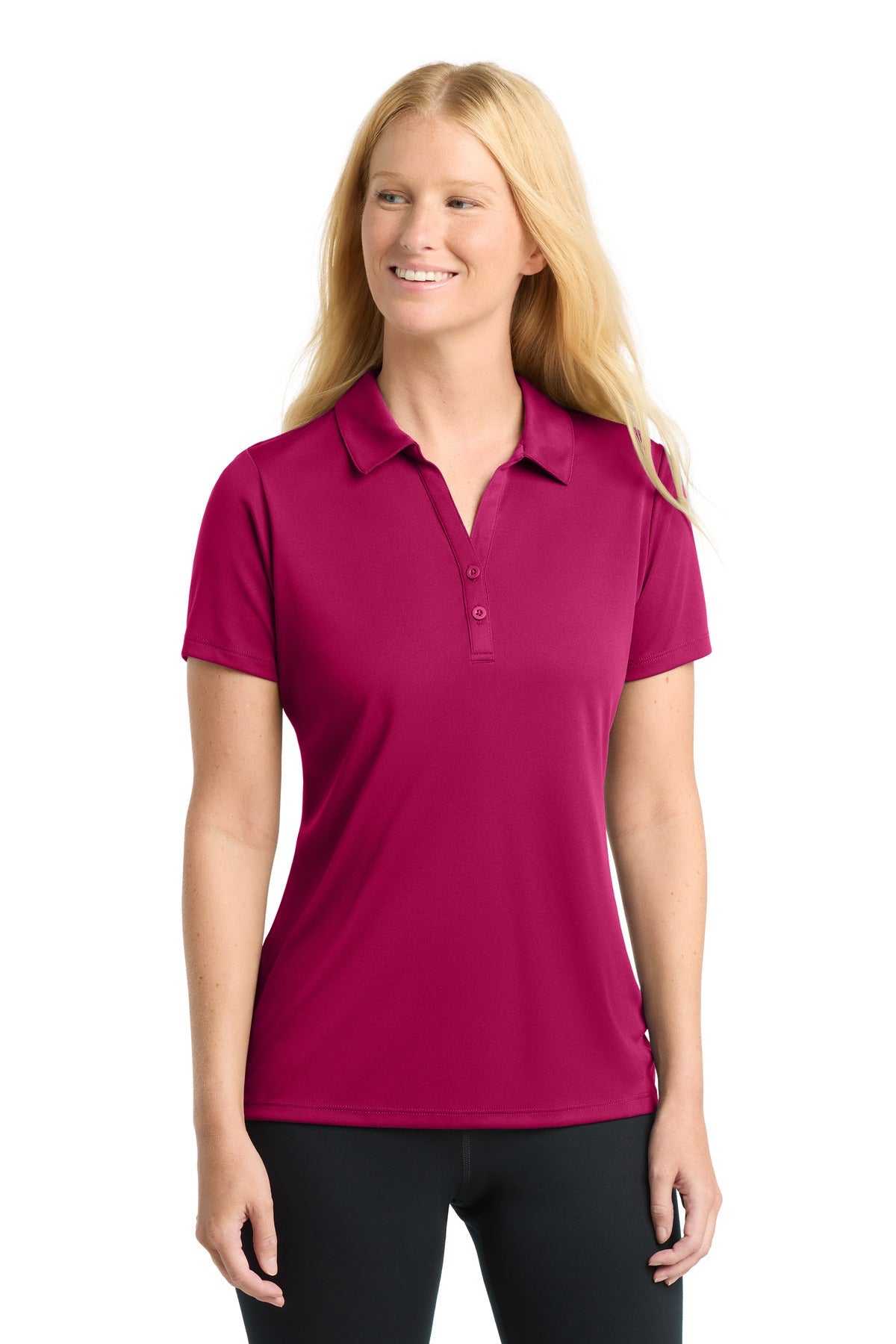 Pink Raspberry Sport-Tek Women's PosiCharge Competitor Polo. LST550