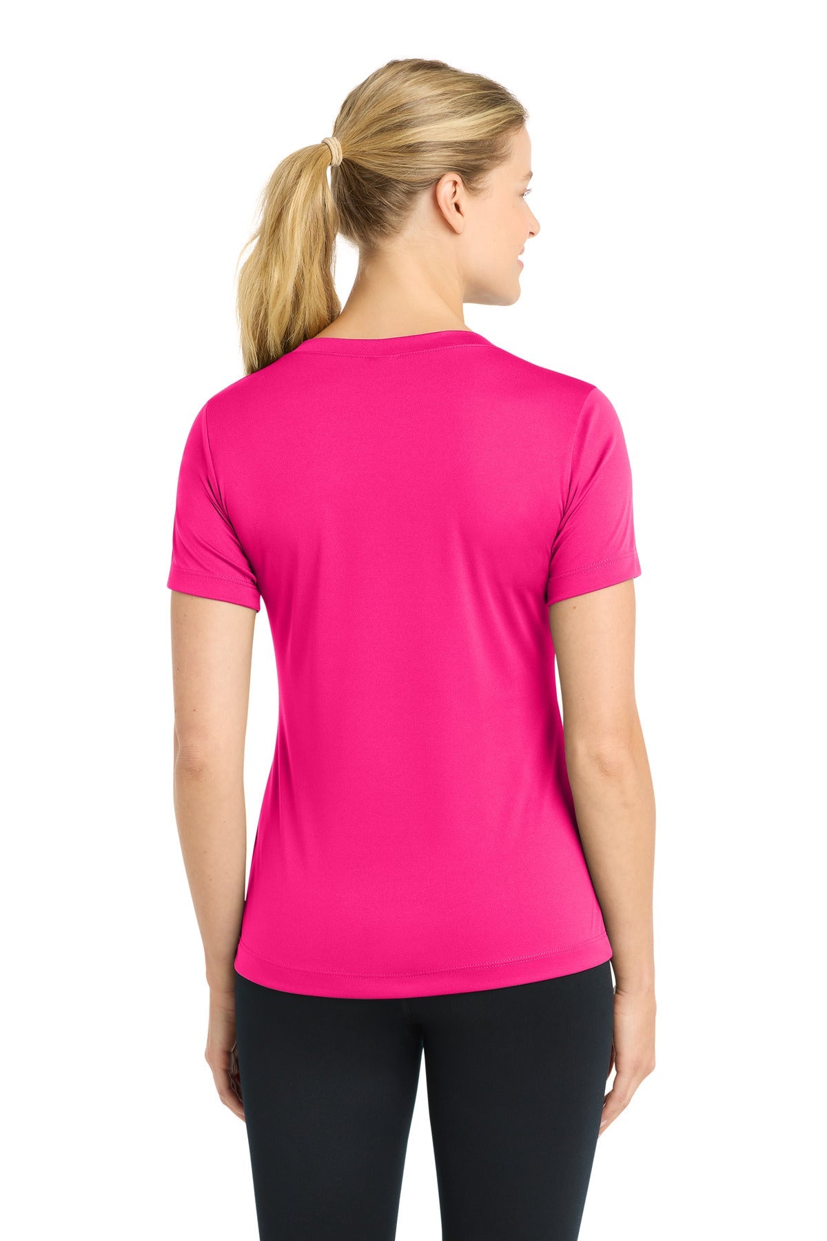 Pink Raspberry Sport-Tek Women's PosiCharge Competitor V-Neck Tee. LST353