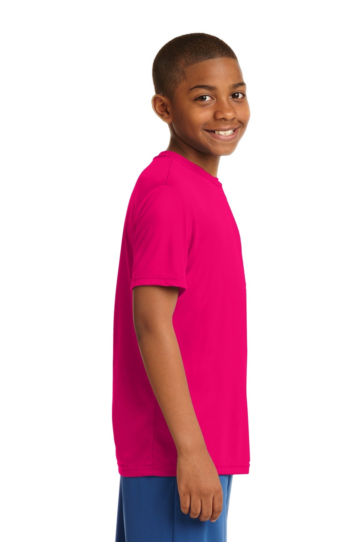 Pink Raspberry Sport-Tek Youth PosiCharge Competitor Tee. YST350