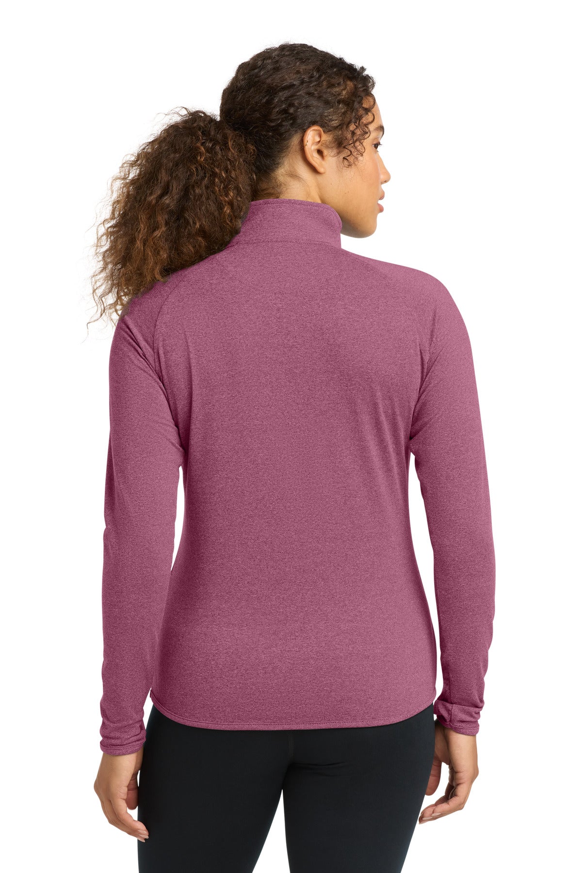 Pink Rush Hthr Sport-Tek Women's Sport-Wick Stretch 1/4-Zip Pullover. LST850