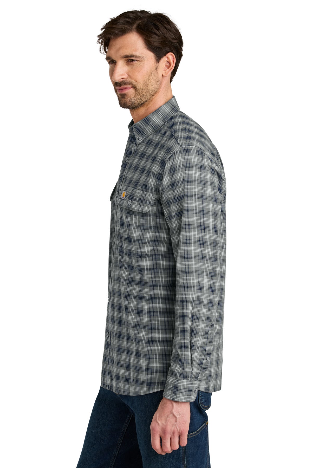 PlaidStlNv Carhartt Rugged Flex Plaid Long Sleeve Shirt CT107109