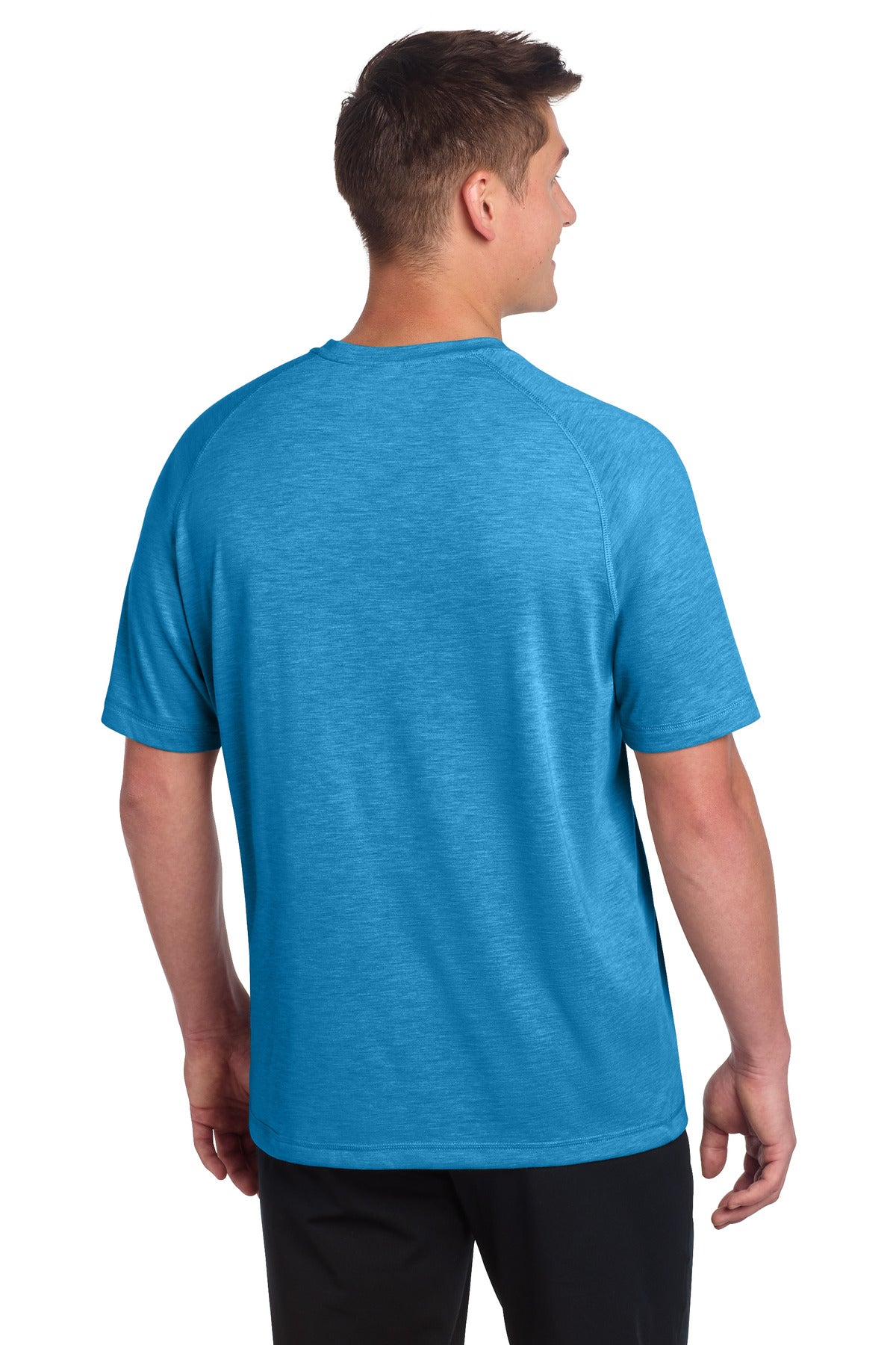 Pond Blue Hthr Sport-Tek PosiCharge Tri-Blend Wicking Raglan Tee. ST400