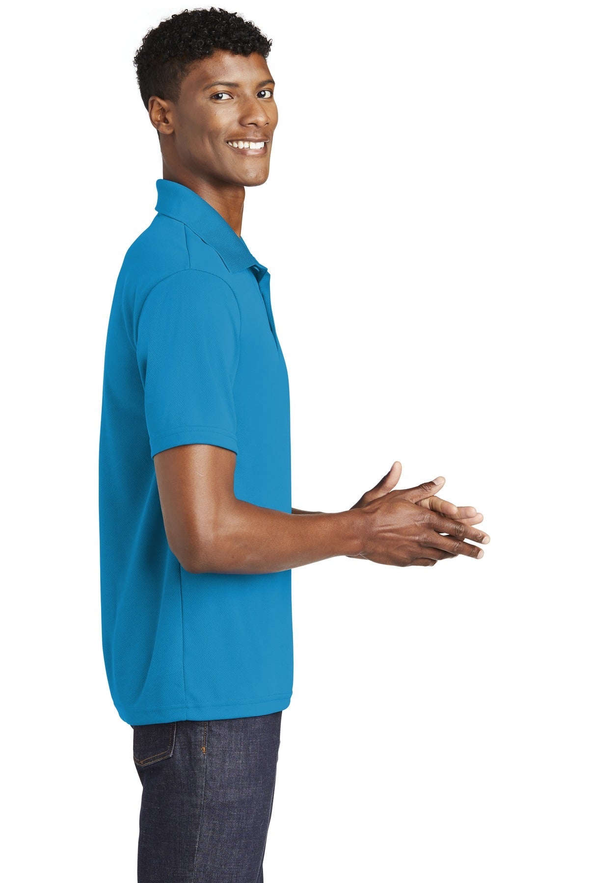 Pond Blue Sport-Tek PosiCharge RacerMesh Polo. ST640