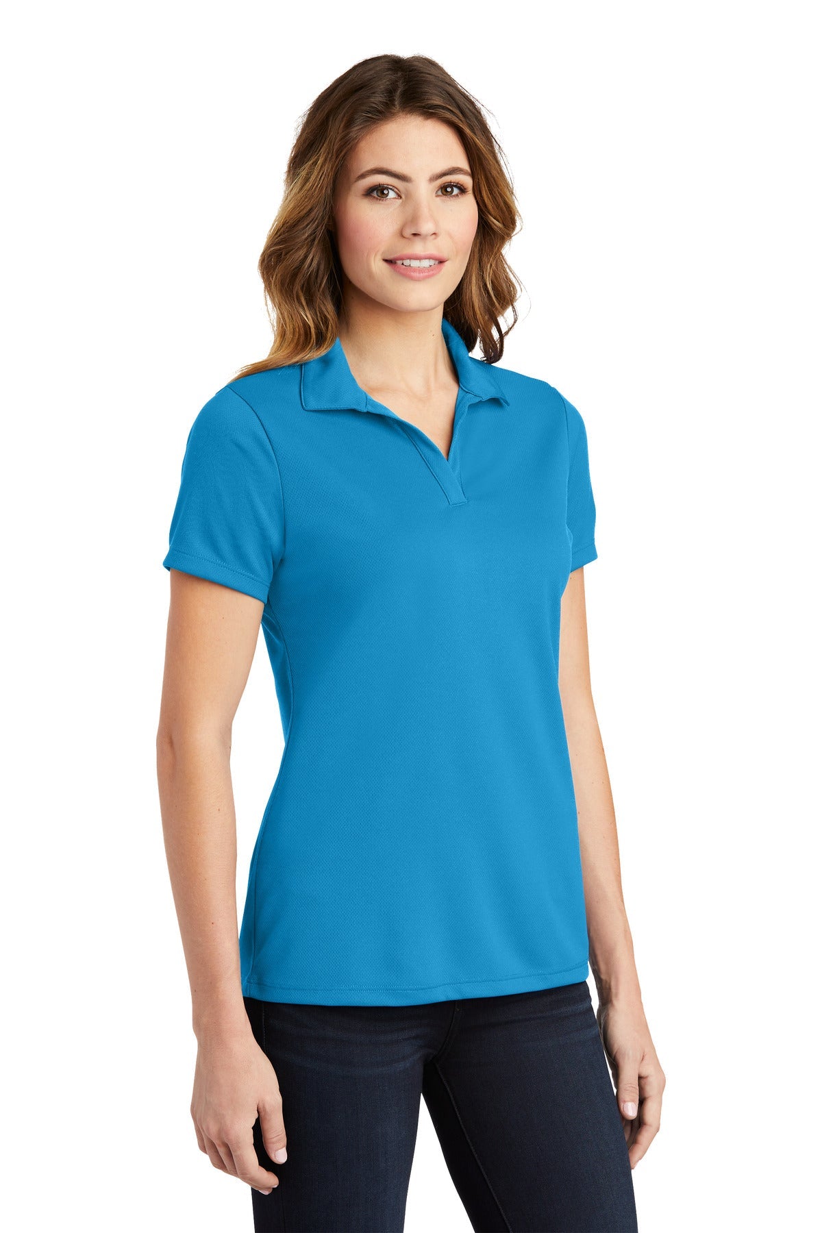Pond Blue Sport-Tek Women's PosiCharge RacerMesh Polo. LST640