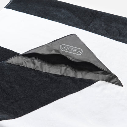 Porto Black Slowtide® Pocket Beach Towel
