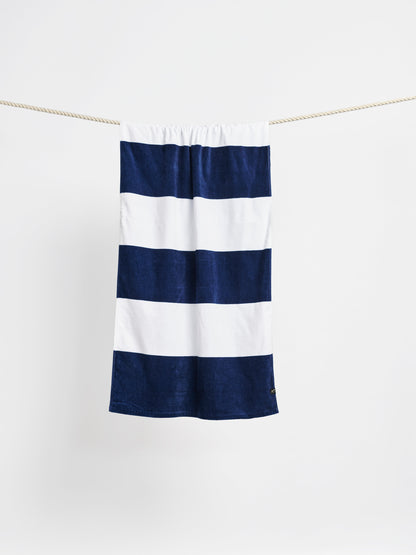 Porto Dark Navy Slowtide® Pocket Beach Towel plain