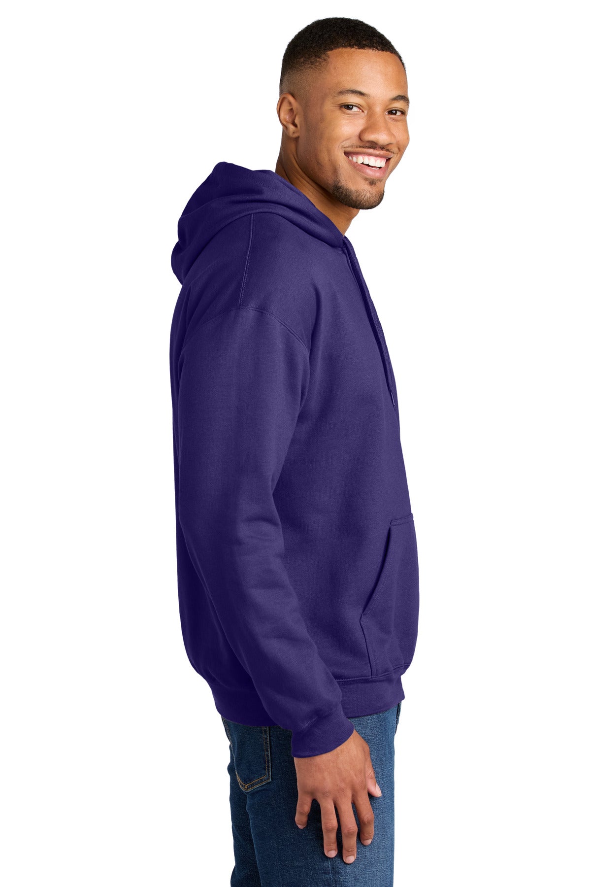 Purple Gildan Softstyle Midweight Pullover Hooded Sweatshirt SF500