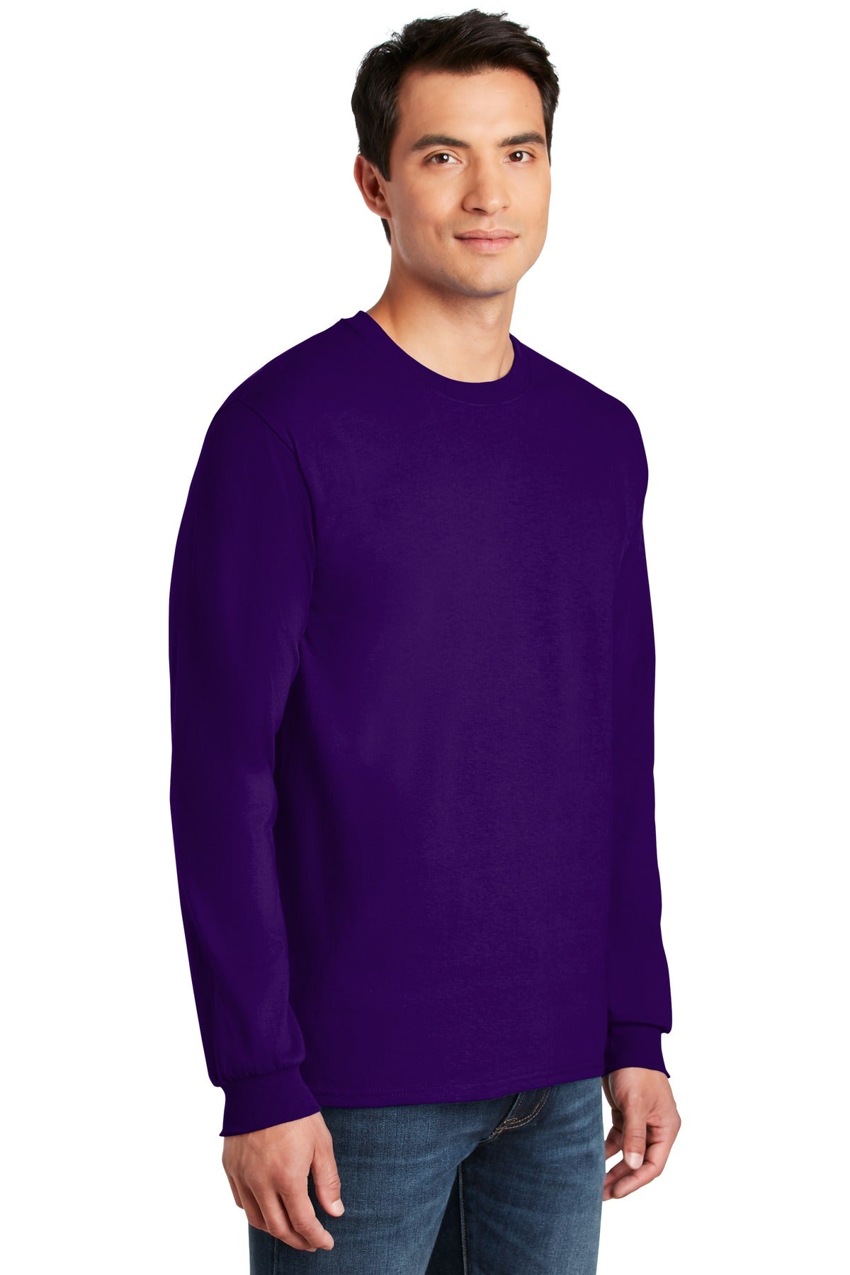 Purple Gildan - Ultra Cotton 100% US Cotton Long Sleeve T-Shirt. G2400
