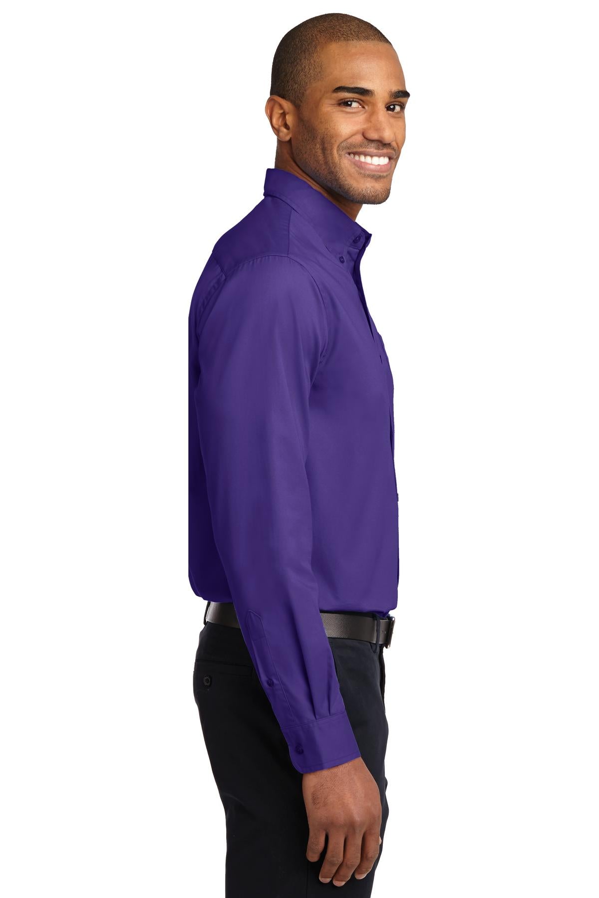 Purple Port Authority Long Sleeve Easy Care Shirt S608