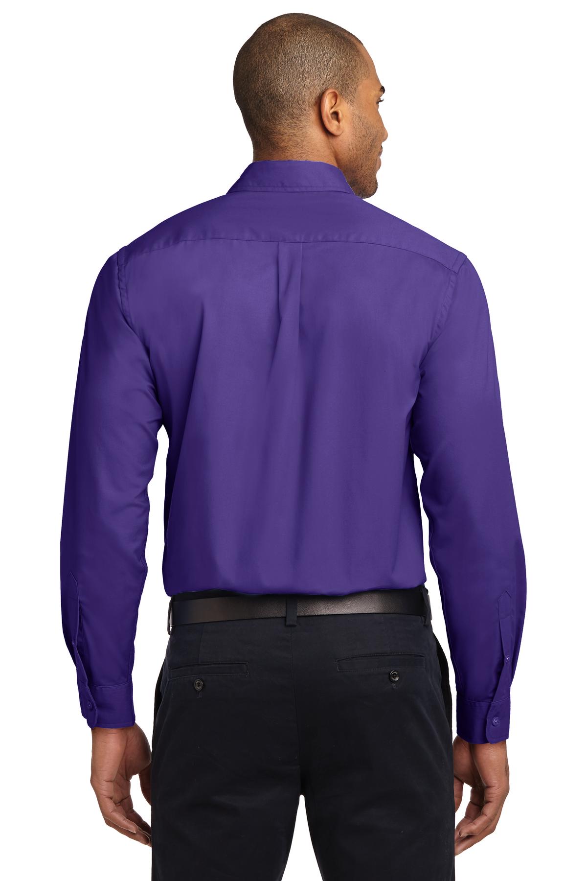 Purple Port Authority Long Sleeve Easy Care Shirt S608