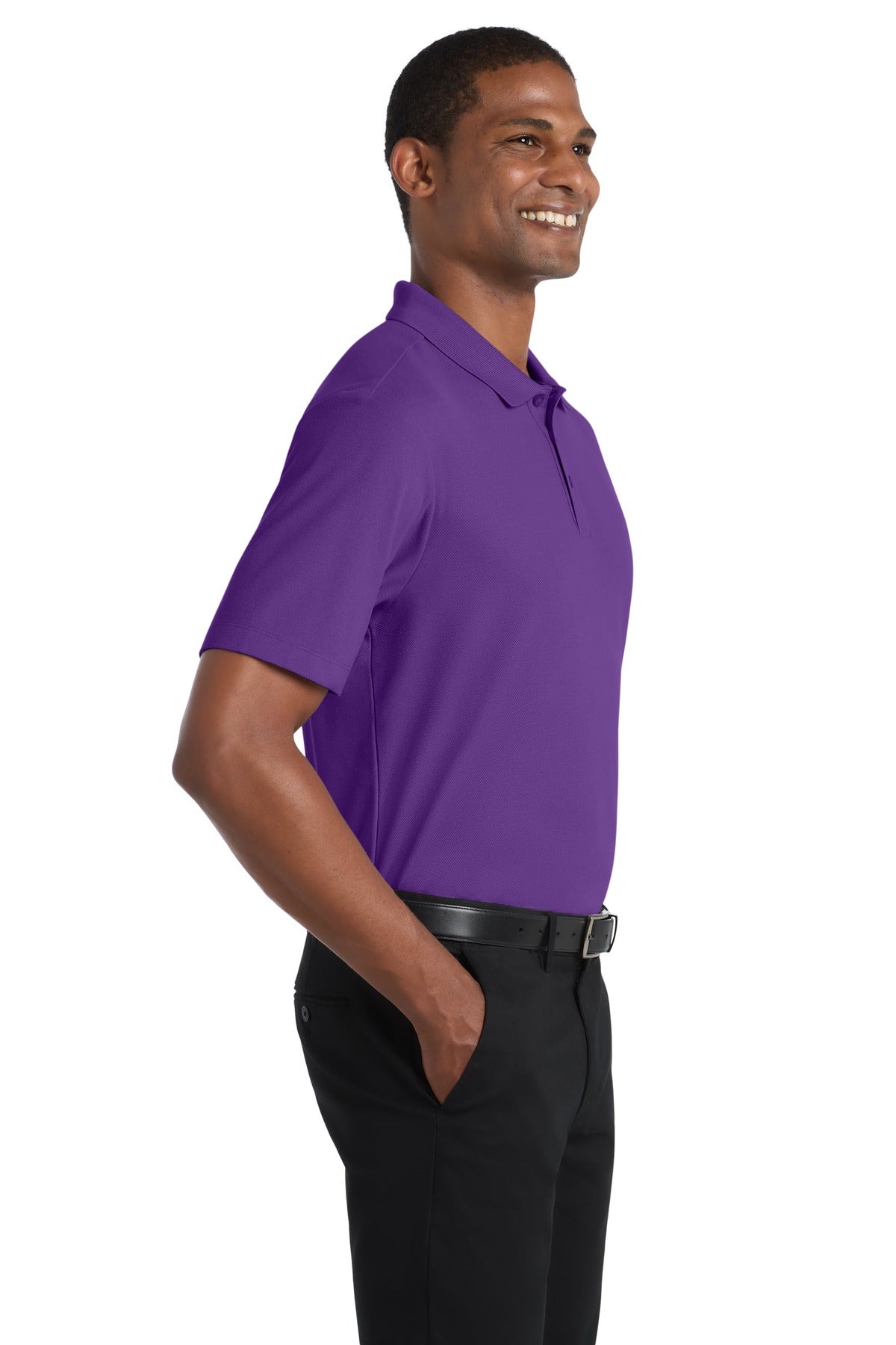 Purple Port Authority SuperPro React Polo. K810
