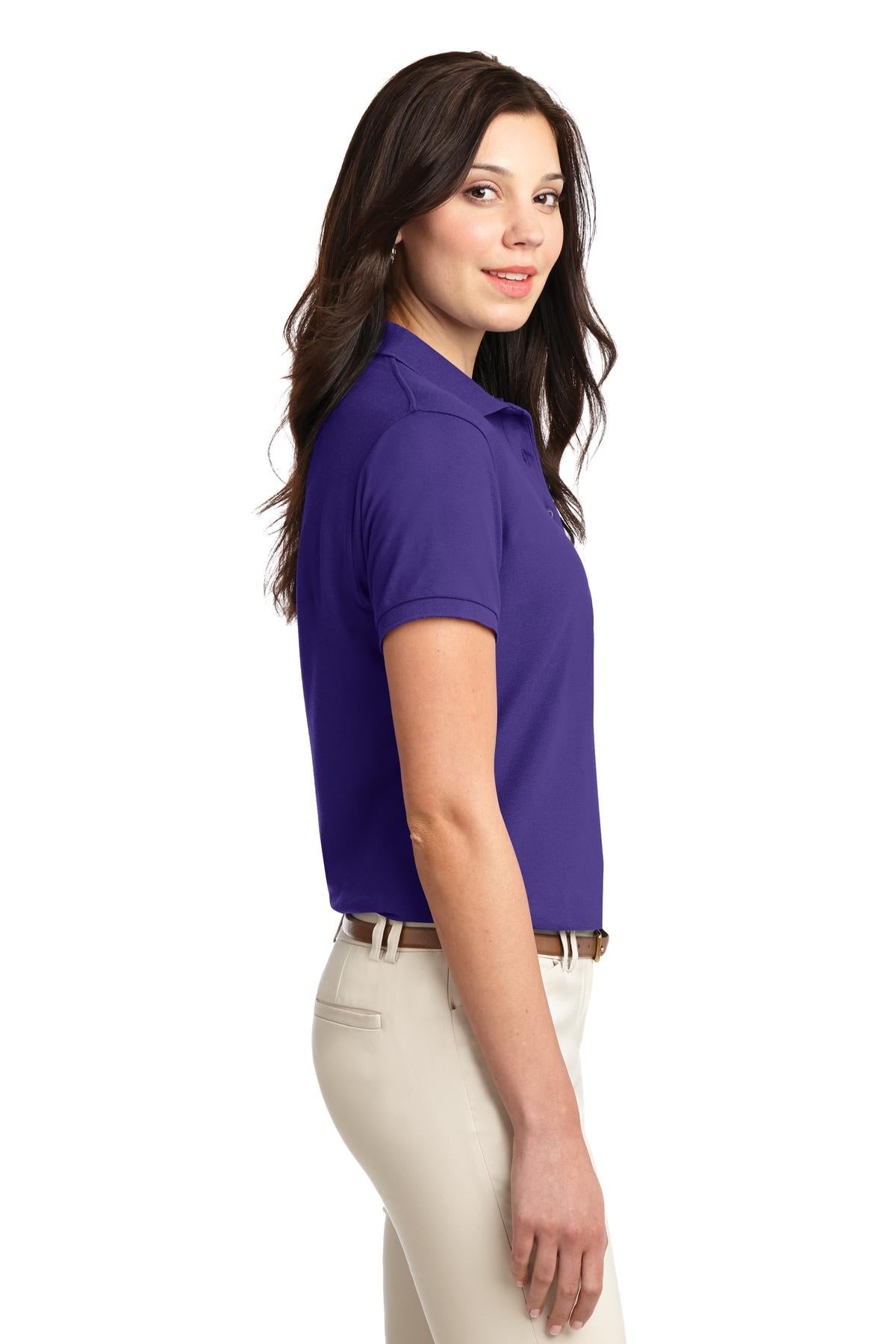 Purple Port Authority Women's Silk Touch Polo. L500