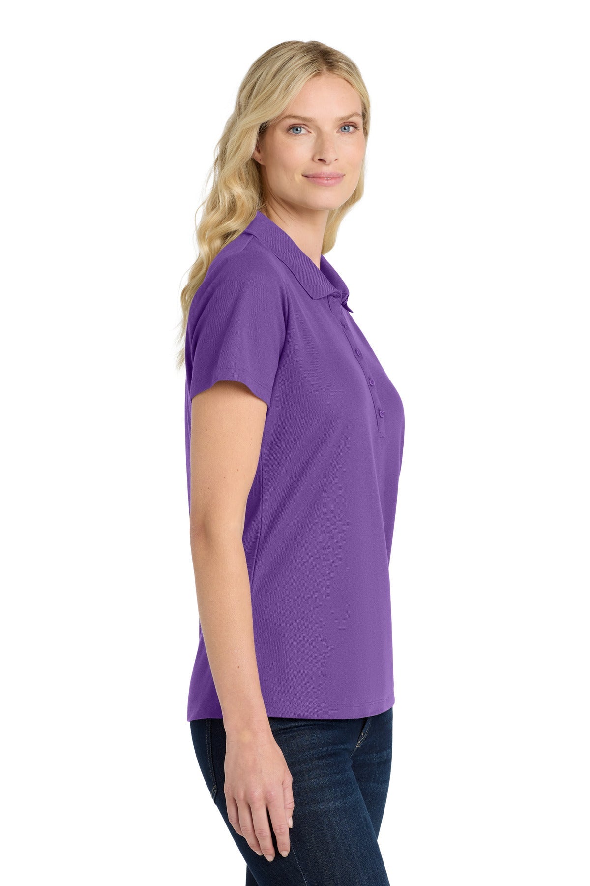 Purple Port Authority Women's SuperPro React Polo. LK810